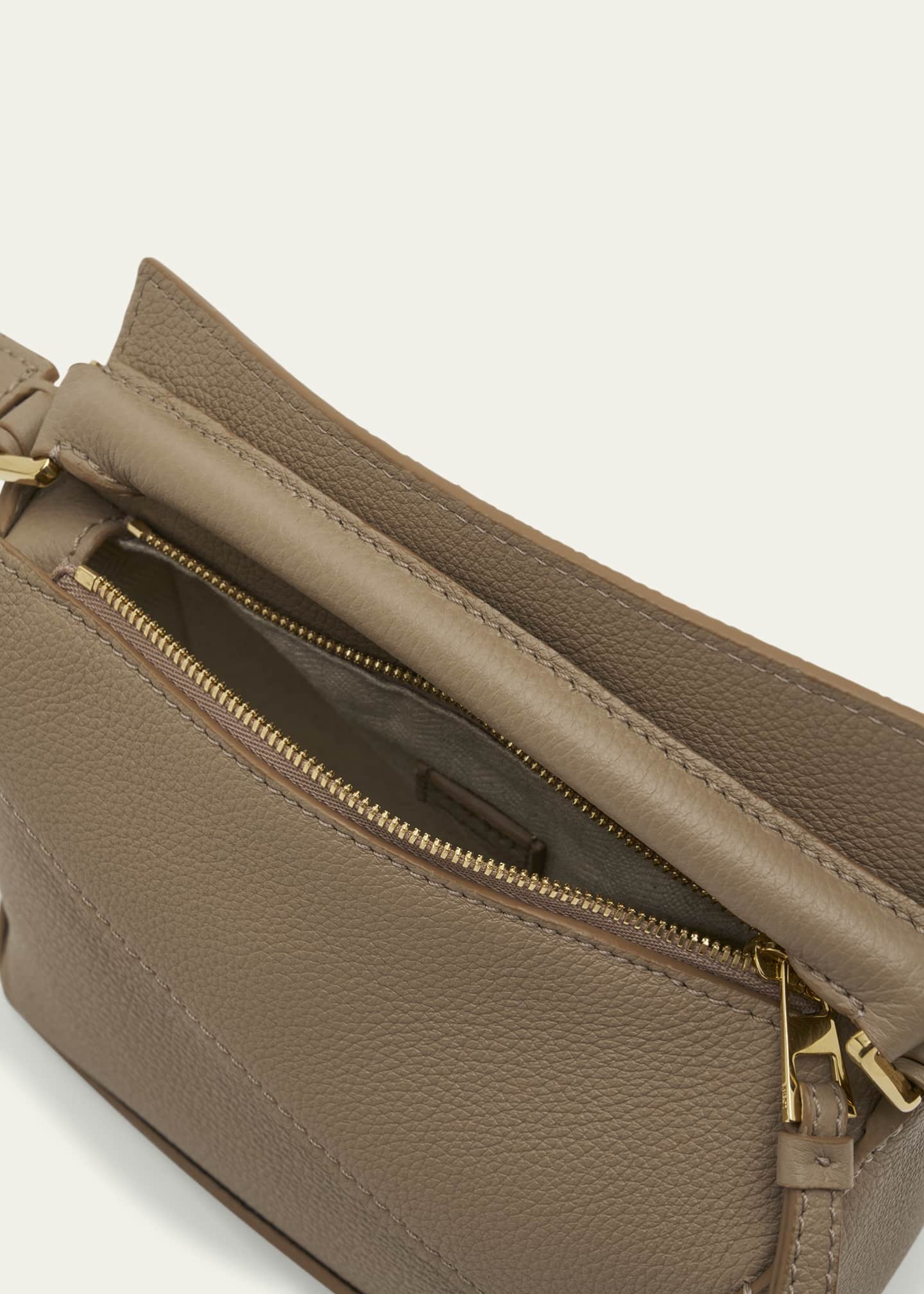 Puzzle Edge Mini Top-Handle Bag in Grained Leather