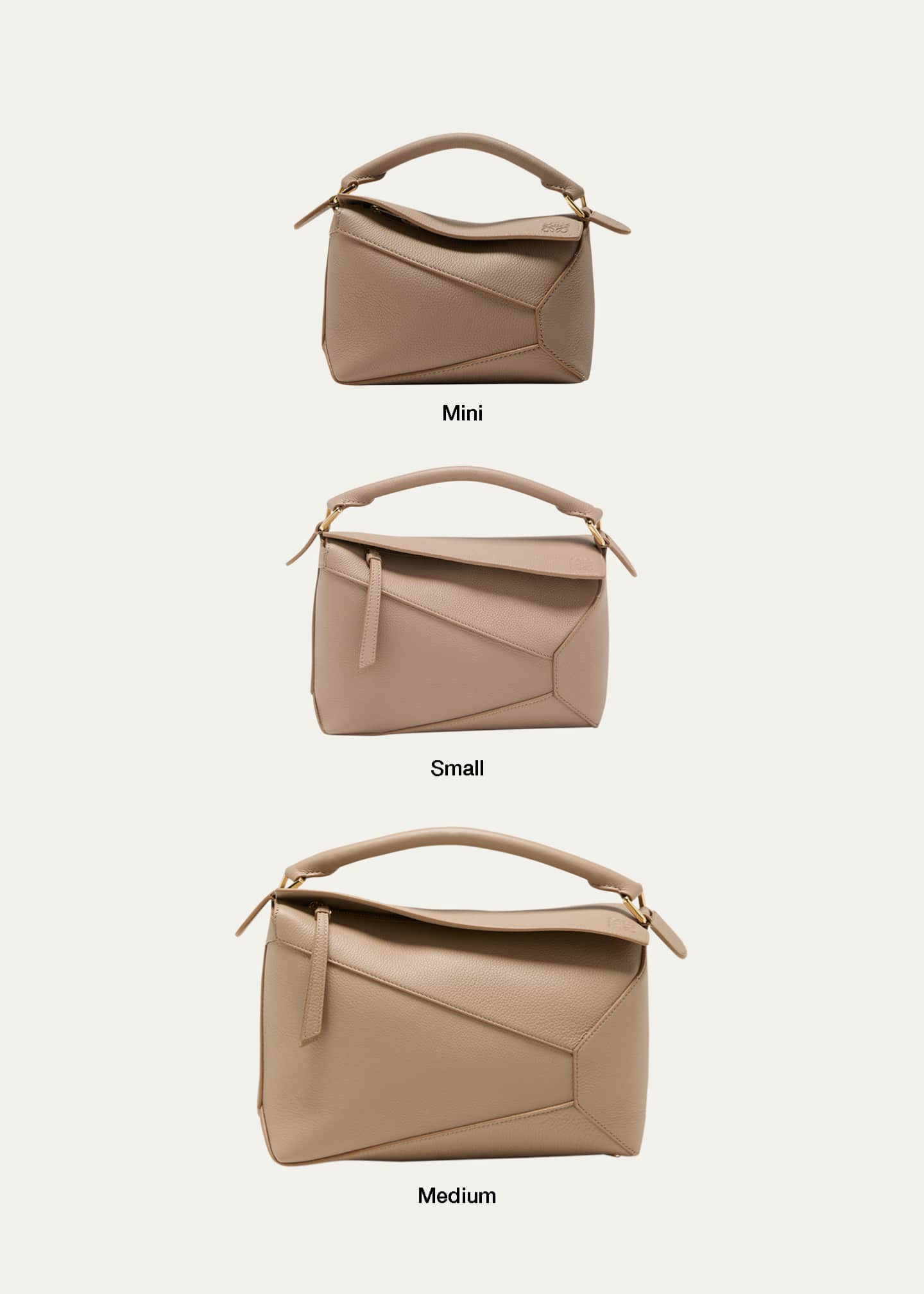 Loewe Puzzle Edge Mini Top-Handle Bag in Grained Leather