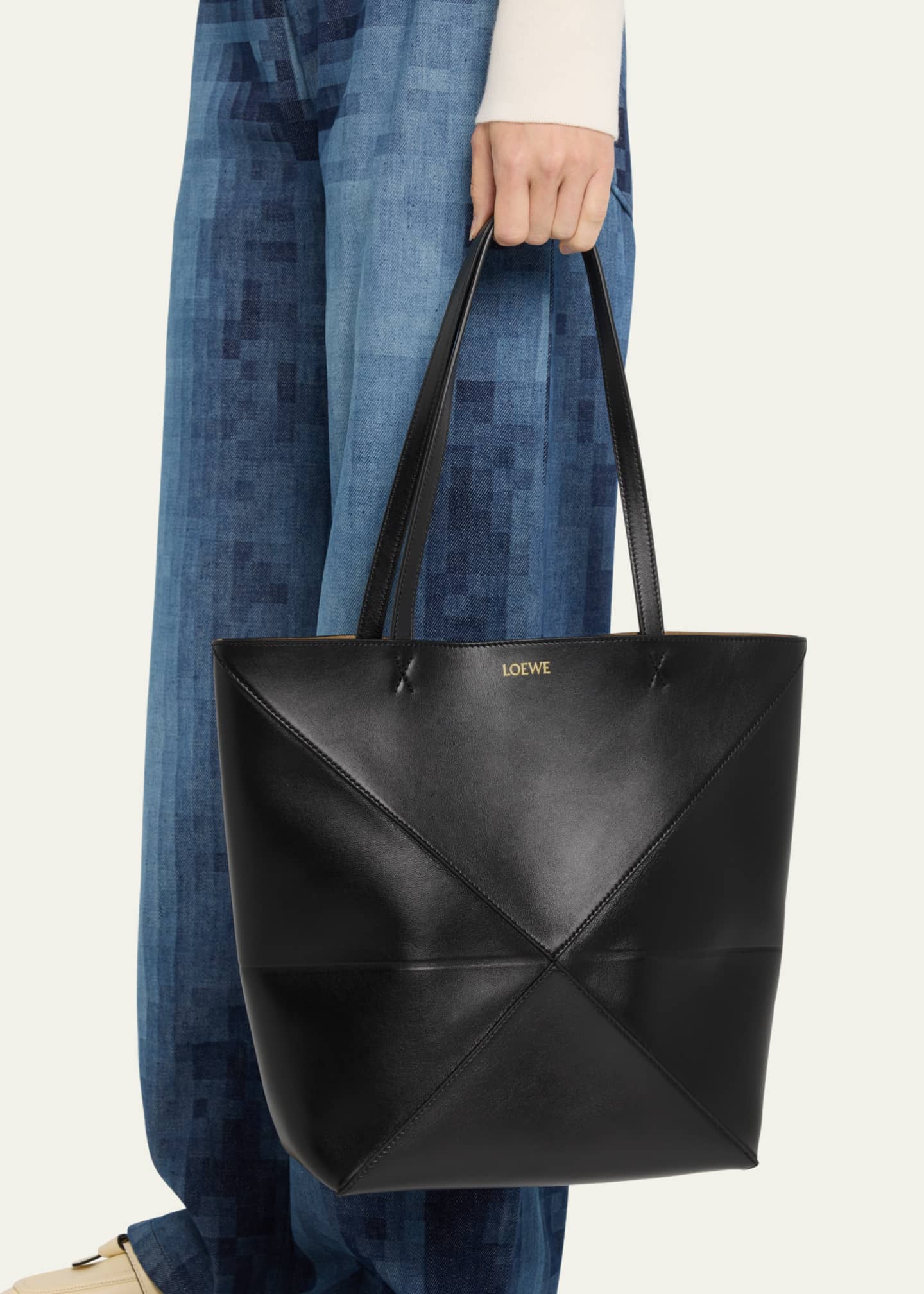 Loewe Women's Puzzle Large Leather Tote Bag - Black