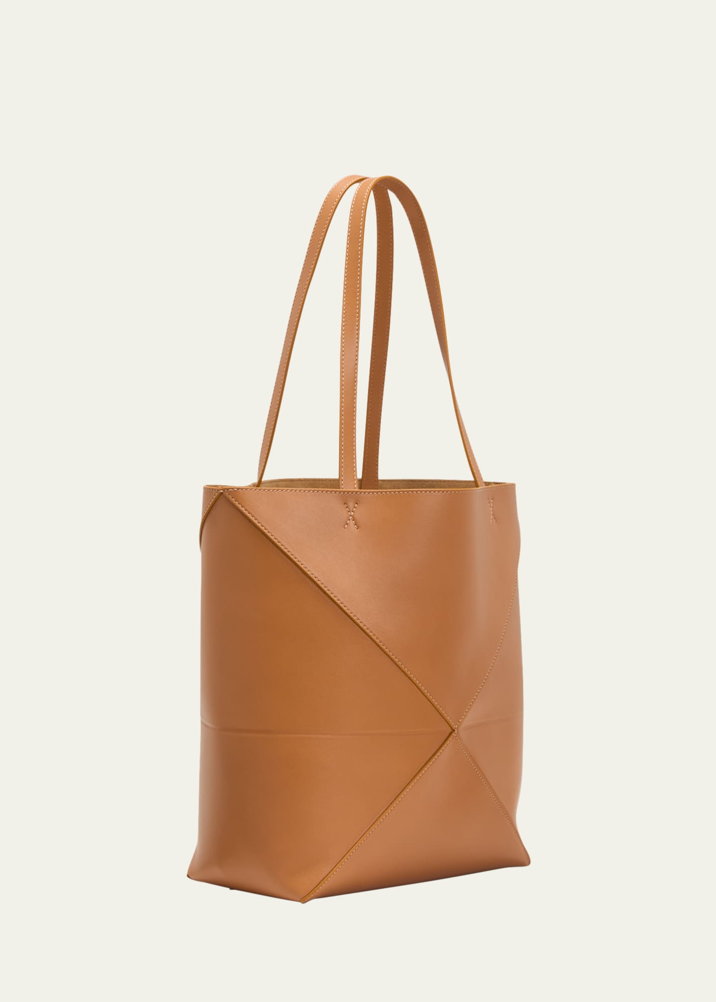 Puzzle Fold Medium Tote Bag in Shiny Leather
