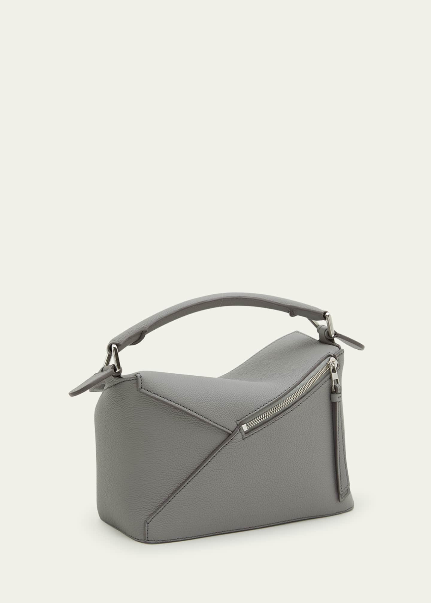 Puzzle Edge Small Leather Shoulder Bag in Green - Loewe