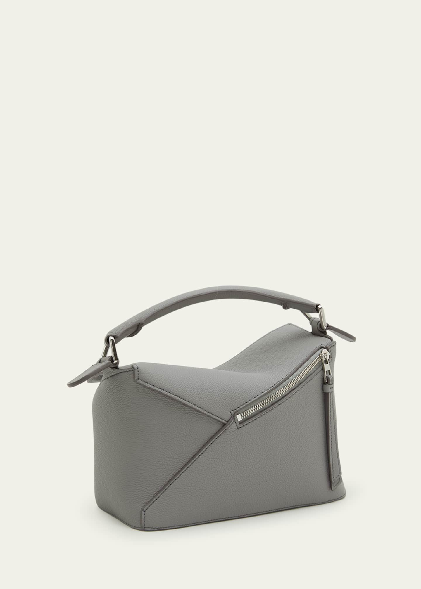 Puzzle Large Leather Shoulder Bag in Grey - Loewe