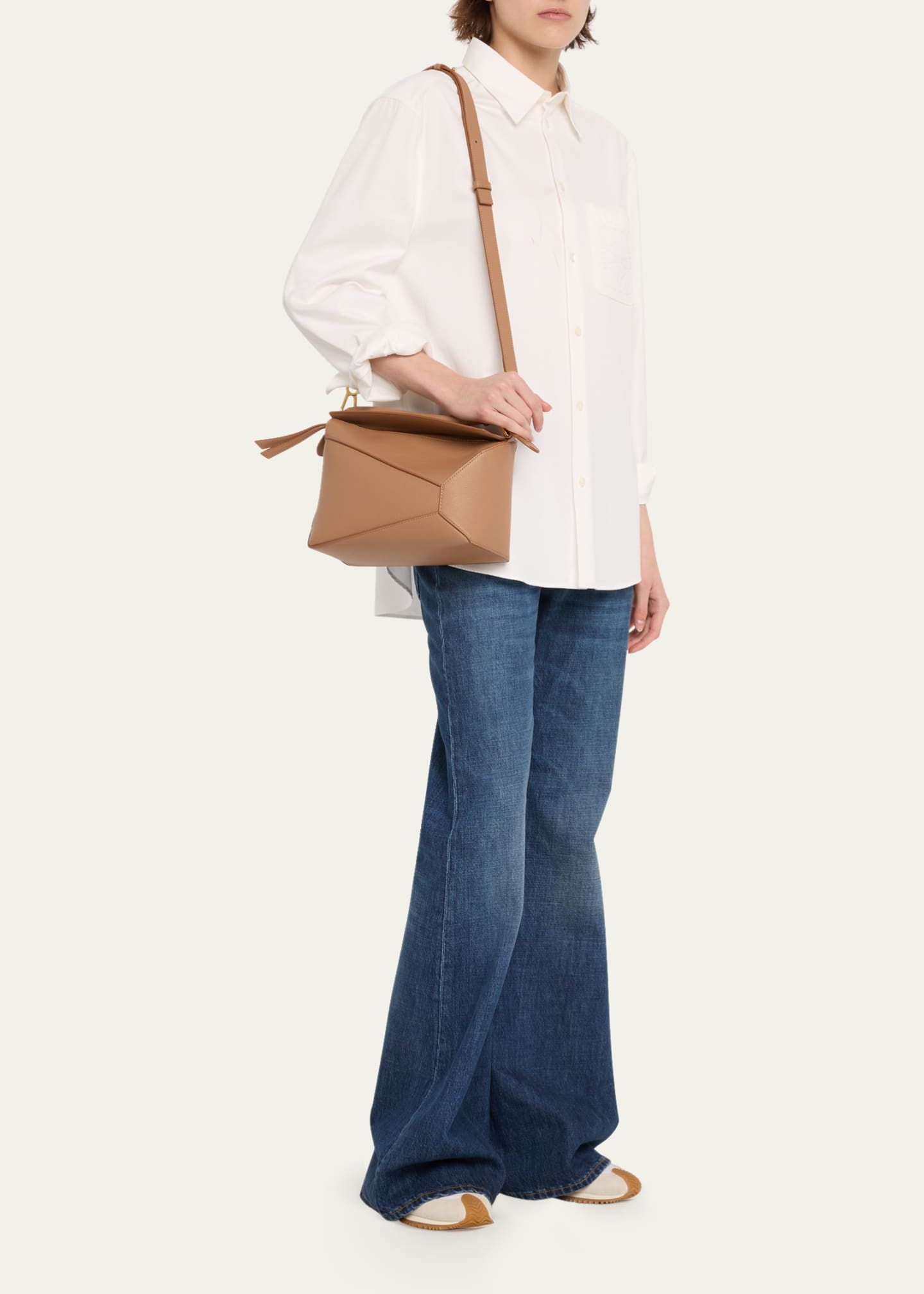 Loewe Puzzle Edge Small Top-Handle Bag in Soft Grained Leather Image 5 of 6