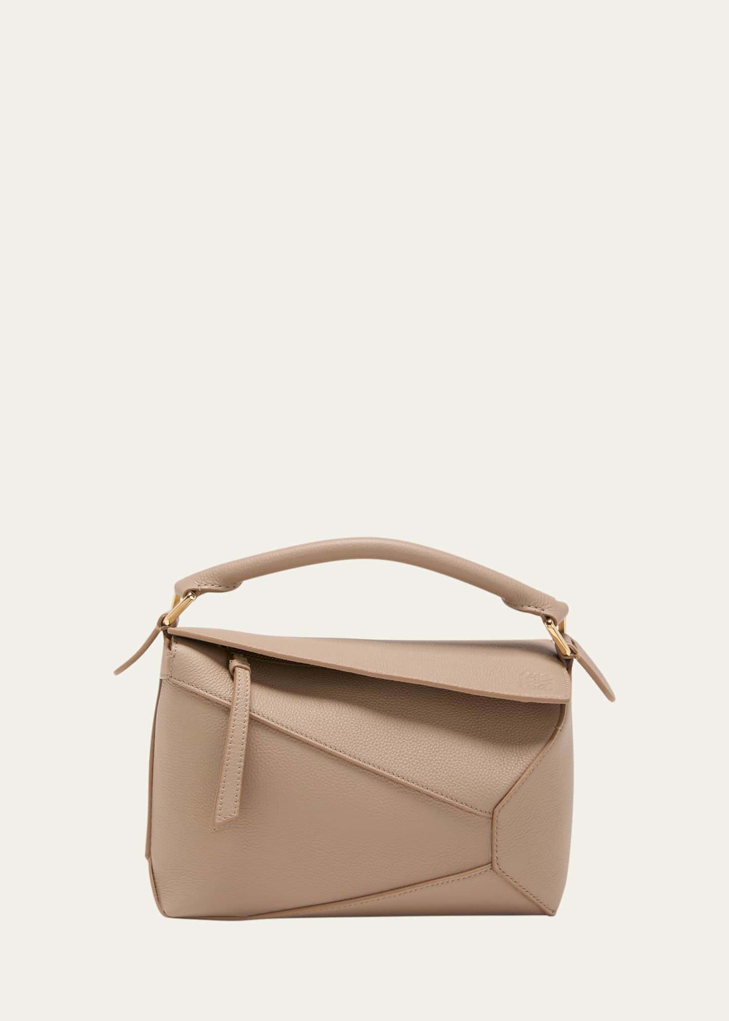 Loewe Puzzle Edge Small Top-Handle Bag in Grained Leather