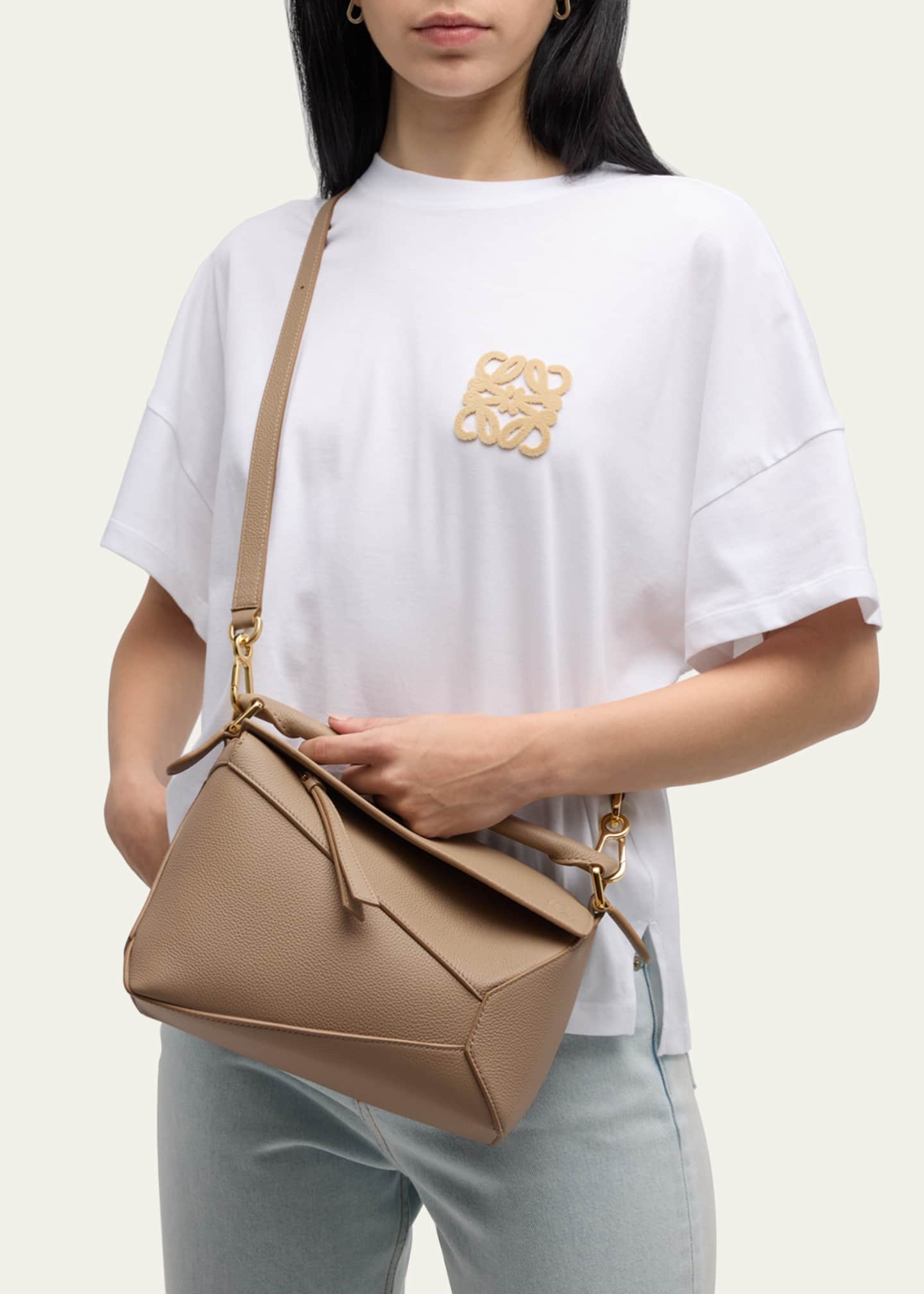 Loewe Puzzle Edge Small Top-Handle Bag in Soft Grained