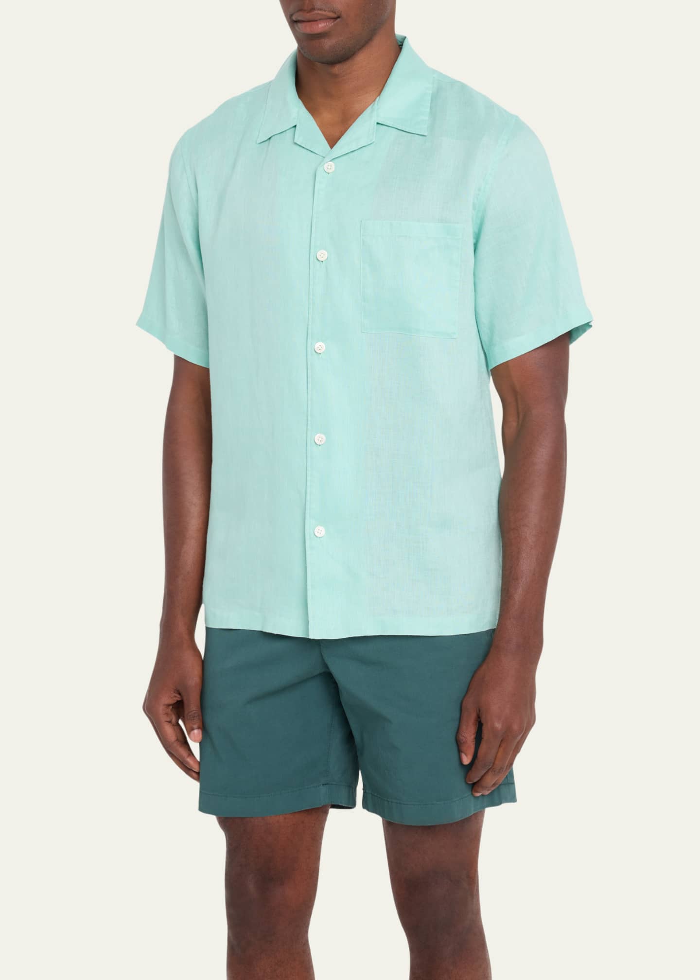 Theory Men's Noll Linen CampCollar Shirt Bergdorf Goodman