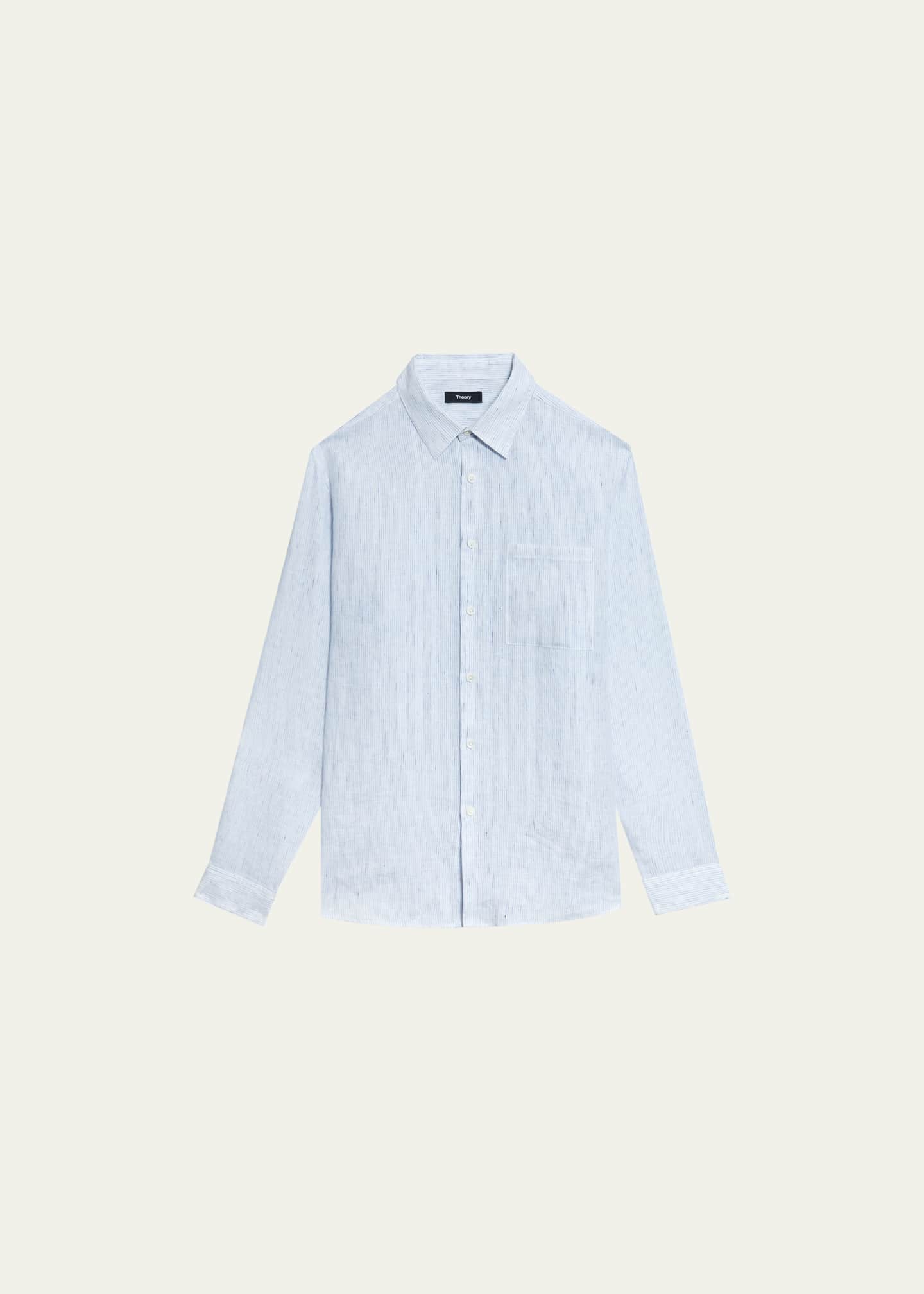Theory Men s Irving Variegated Stripe Linen Sport Shirt Bergdorf