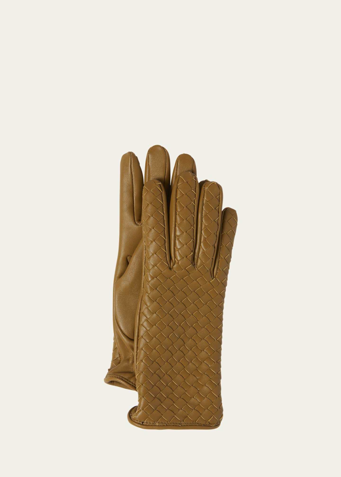 【オープニング大セール】 Leather Nappa Woven Veneta Bottega Gloves Goodman Bergdorf - 小物