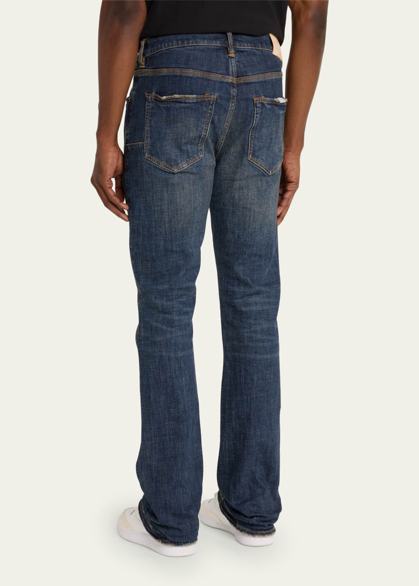 PURPLE Men's Distressed BootCut Jeans Bergdorf Goodman