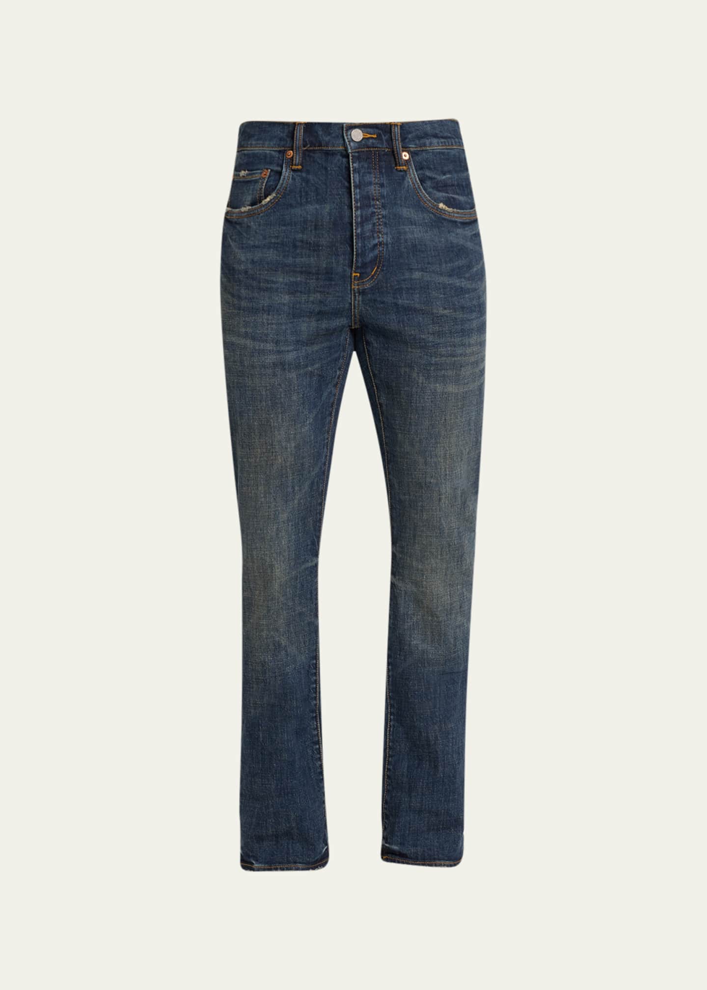 PURPLE Men's Distressed BootCut Jeans Bergdorf Goodman