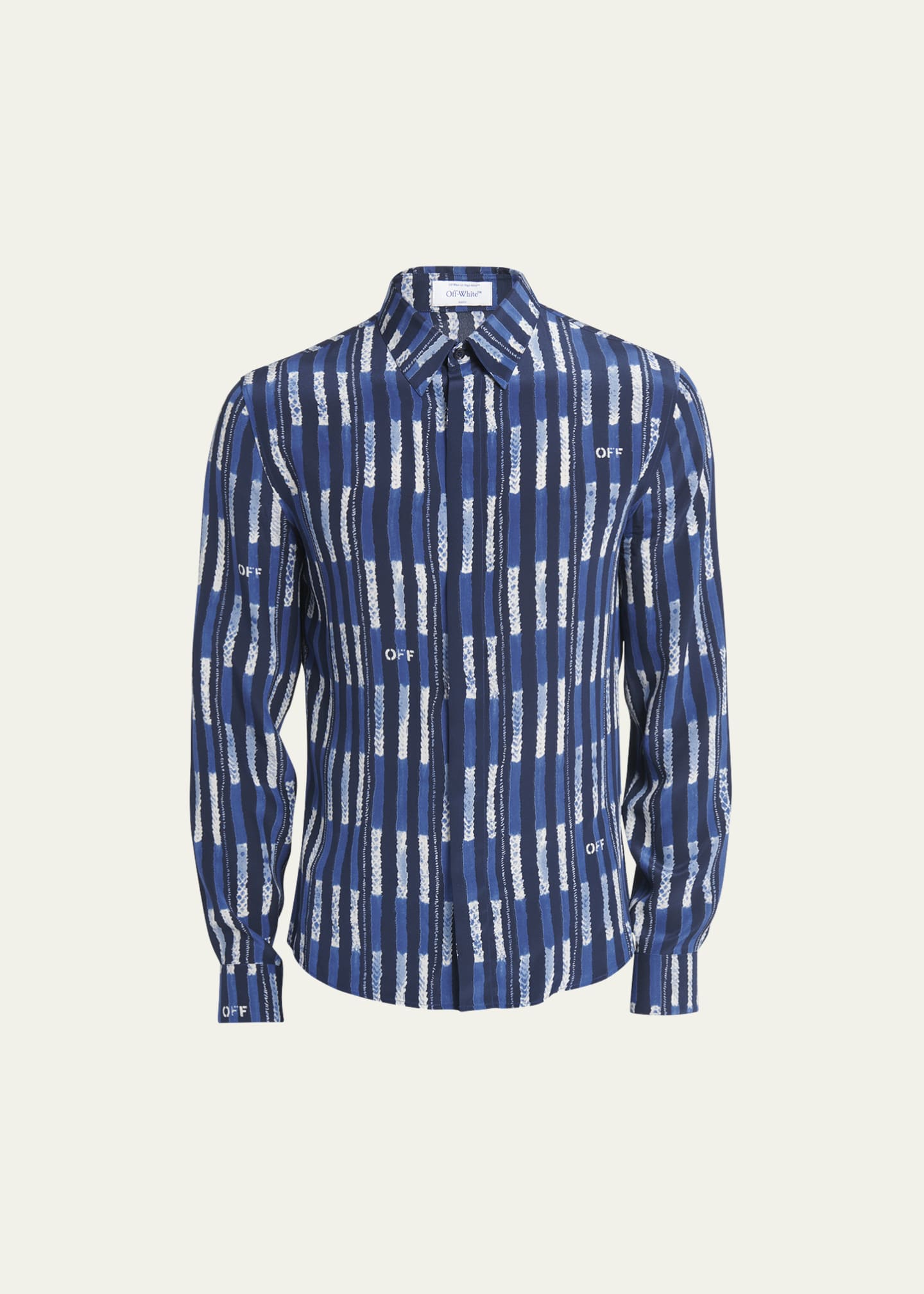 Off white silk shirt mens sales