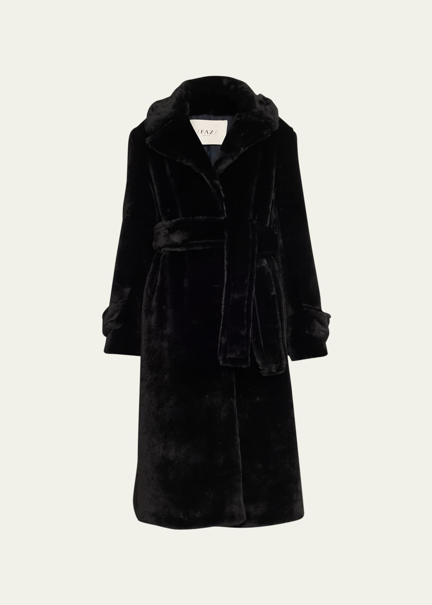 FAZ Faux Fur Belted Soldier Coat Bergdorf Goodman