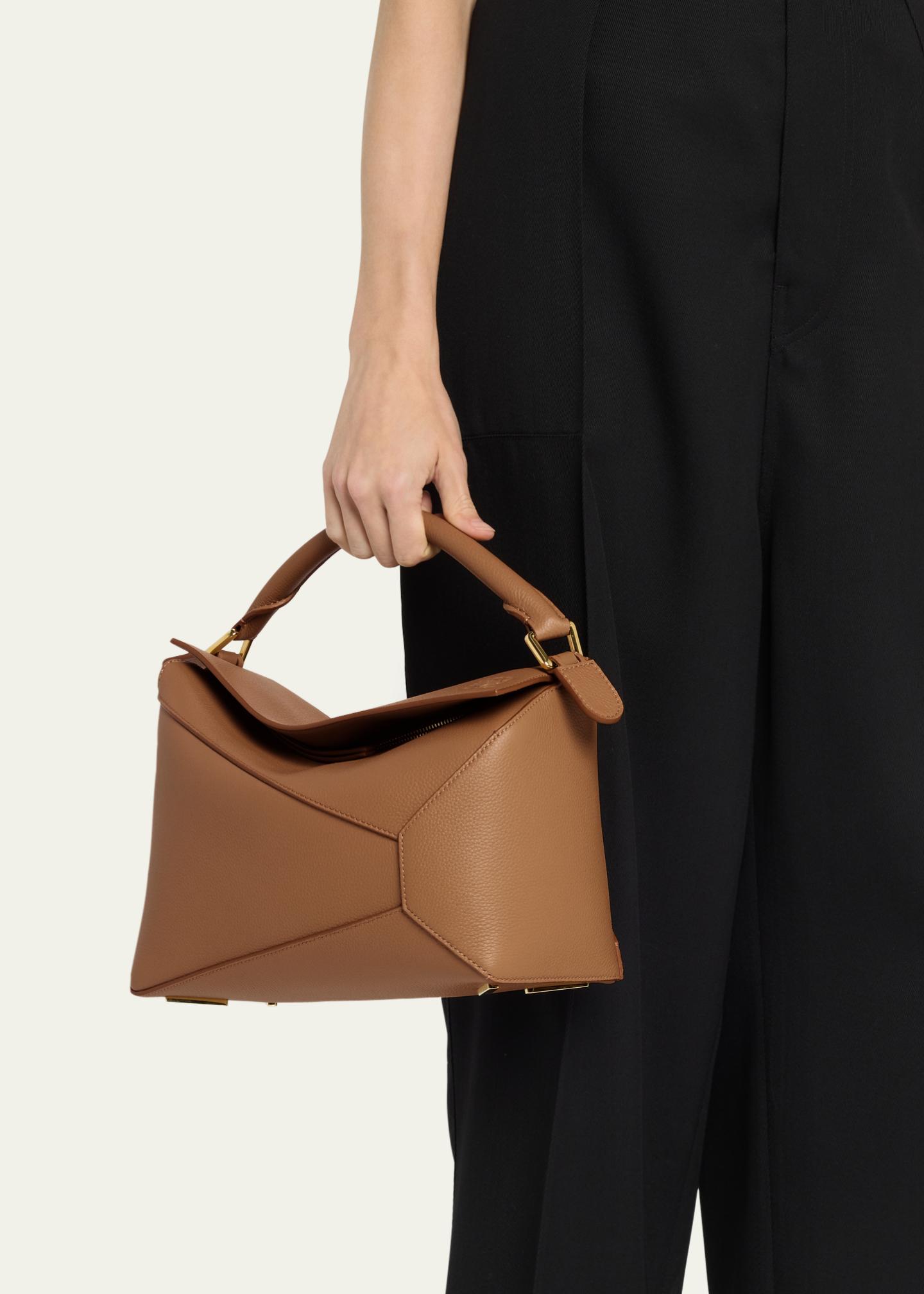 Loewe Puzzle Edge Top-Handle Bag in Soft Grained Leather - Bergdorf Goodman