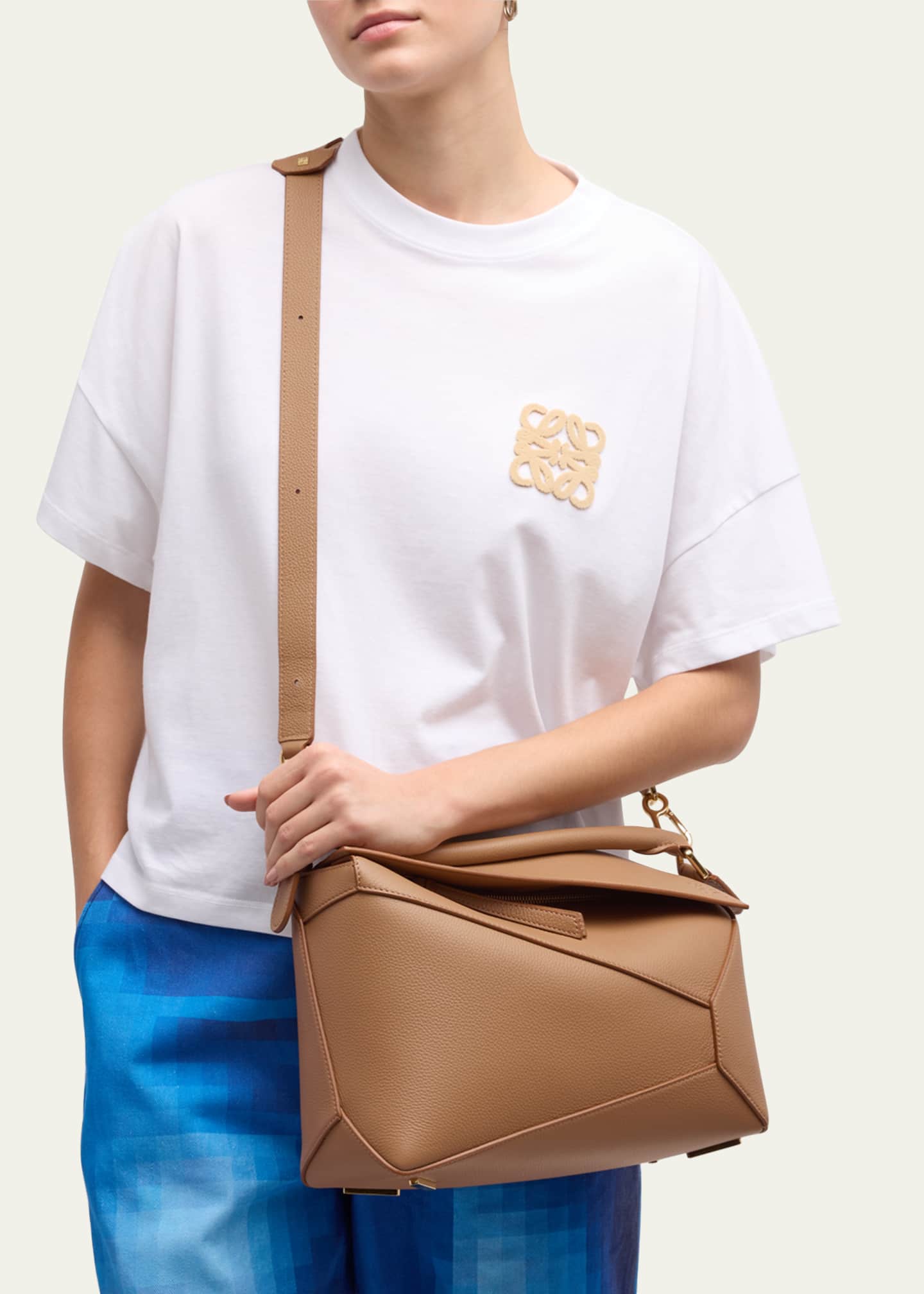 Small leather puzzle top handle bag Clearance