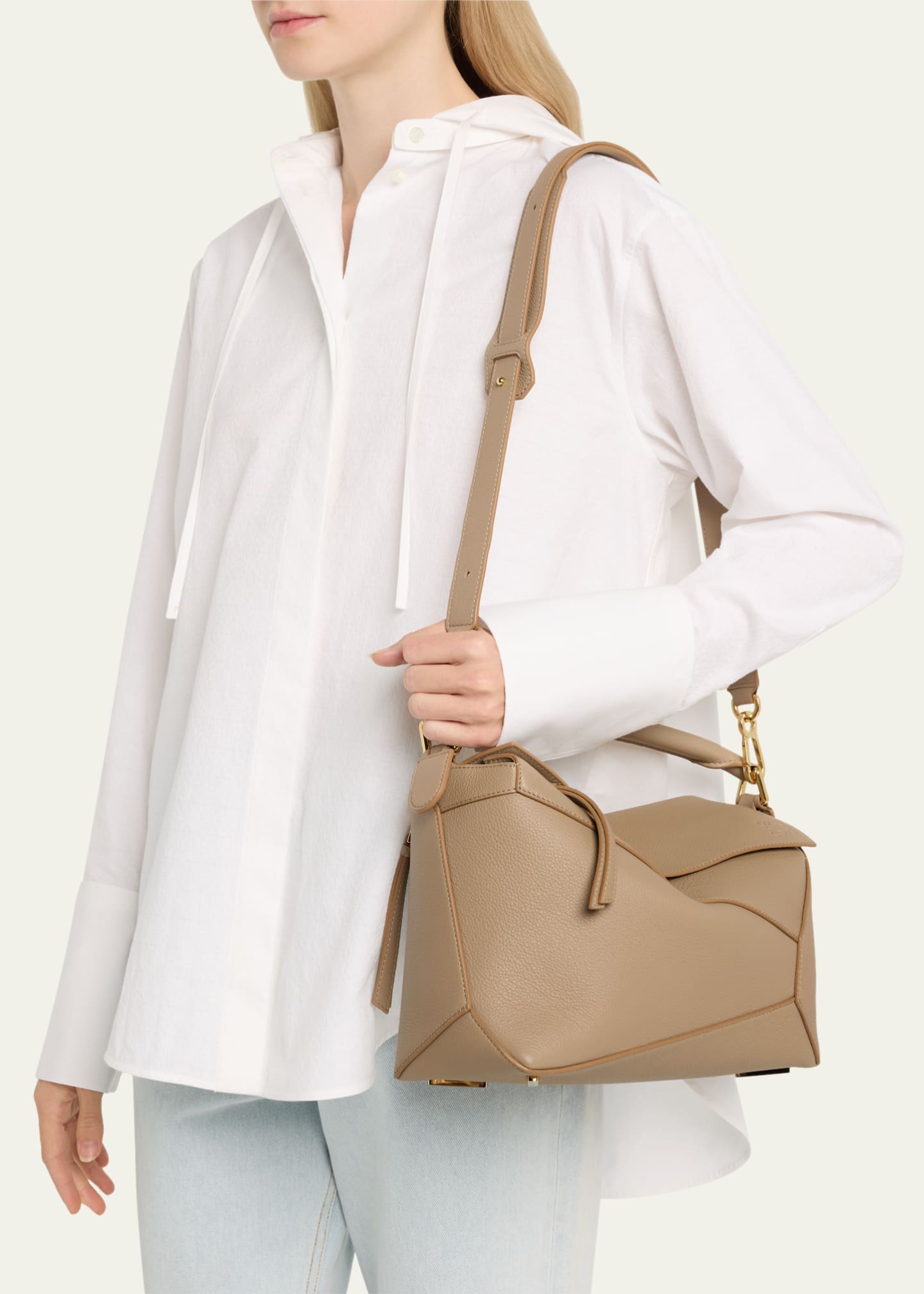 Loewe Puzzle Edge Top-Handle Bag in Soft Grained Leather Image 2 of 5