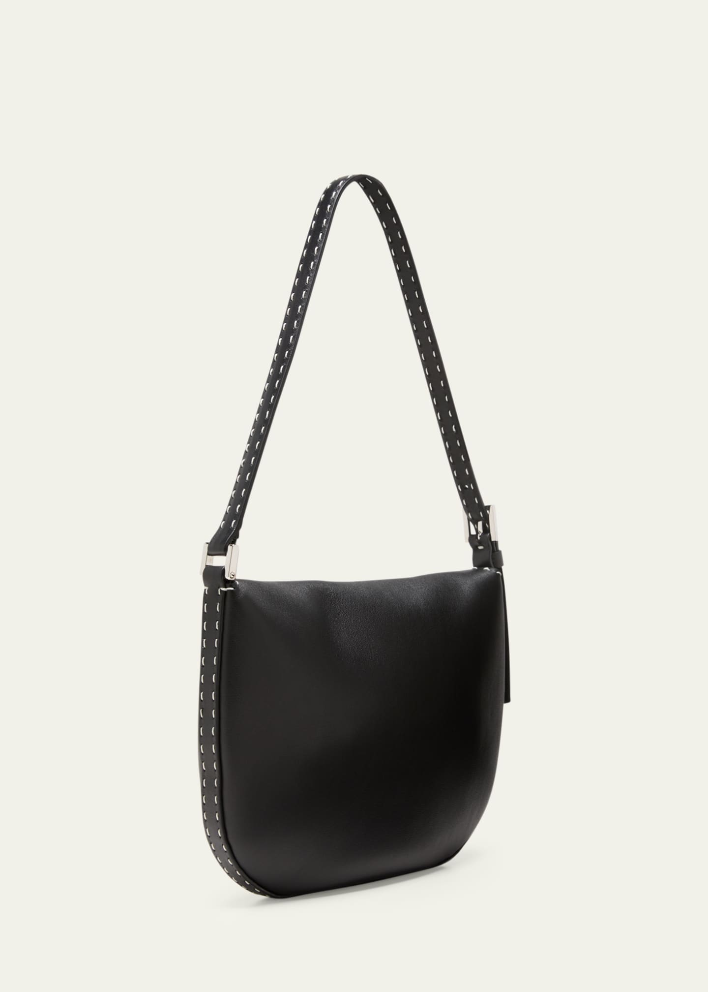 Savette Tondo Small Stitched Leather Hobo Bag Image 3 of 5