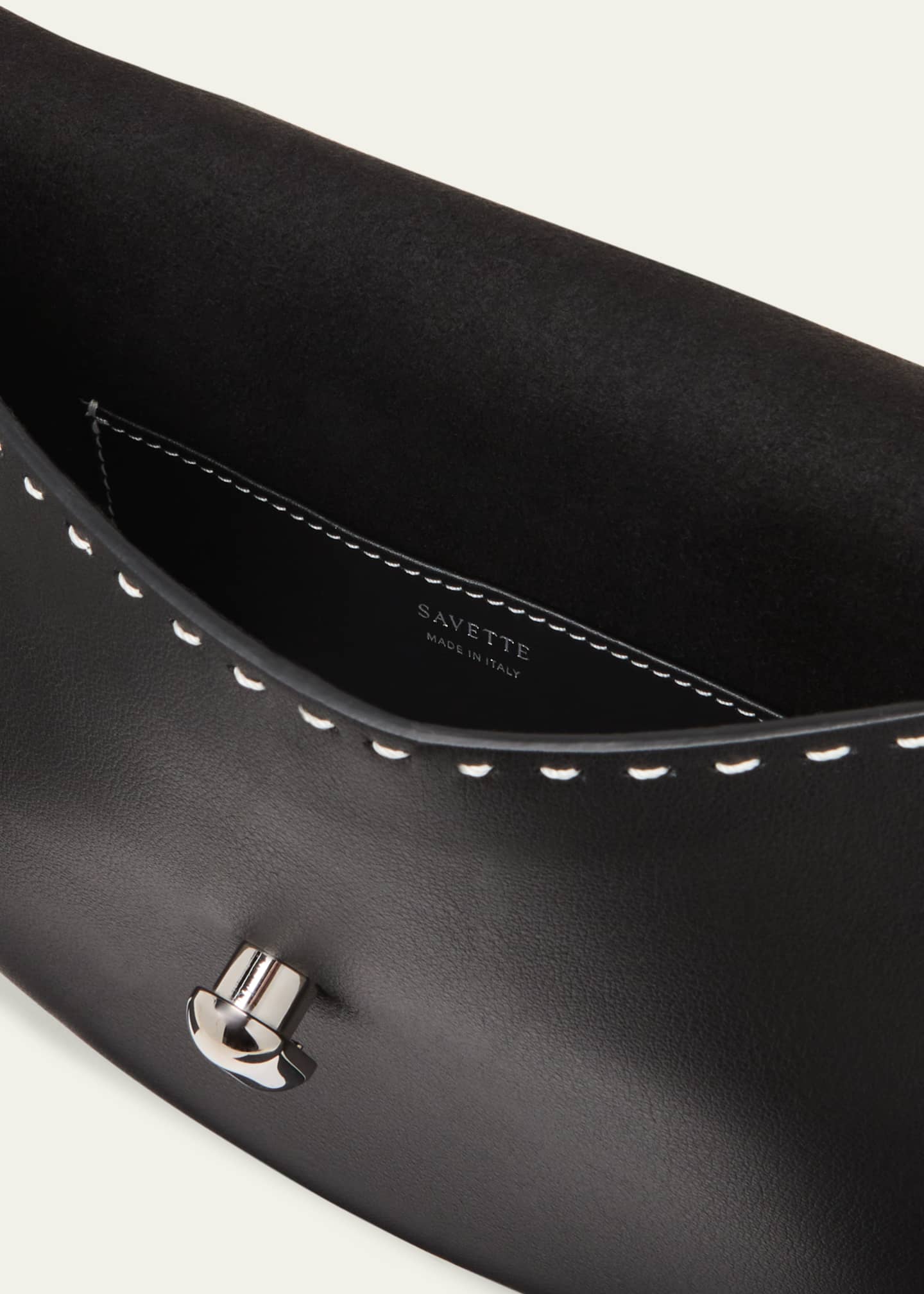 Savette Tondo Small Stitched Leather Hobo Bag Image 4 of 5