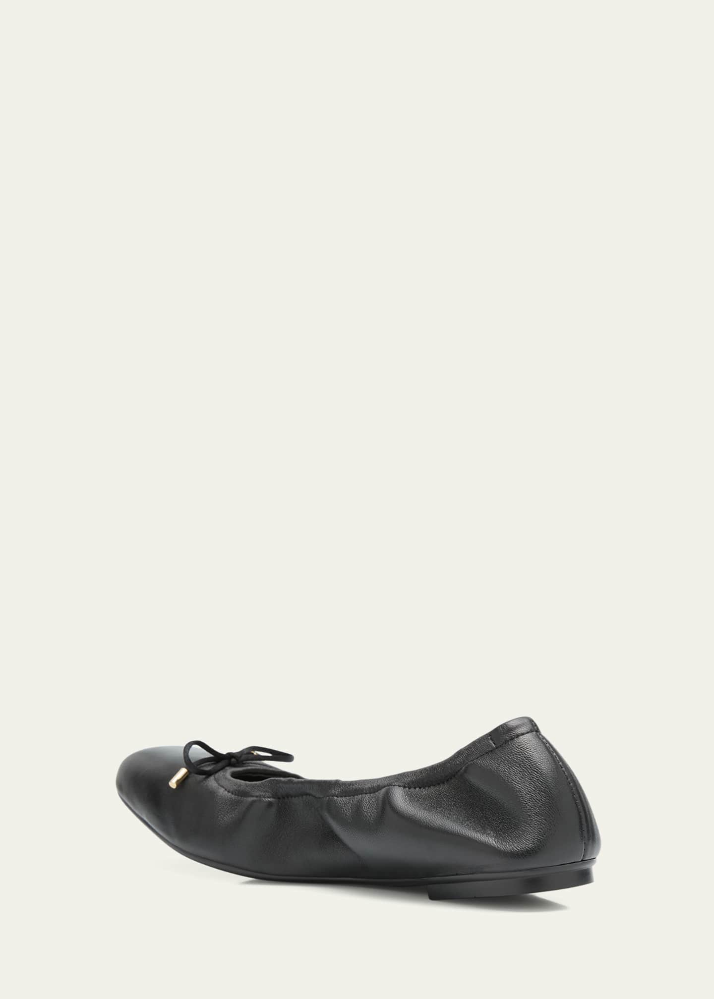 Stuart Weitzman Bardot Lambskin Bow Ballerina Flats - Bergdorf Goodman