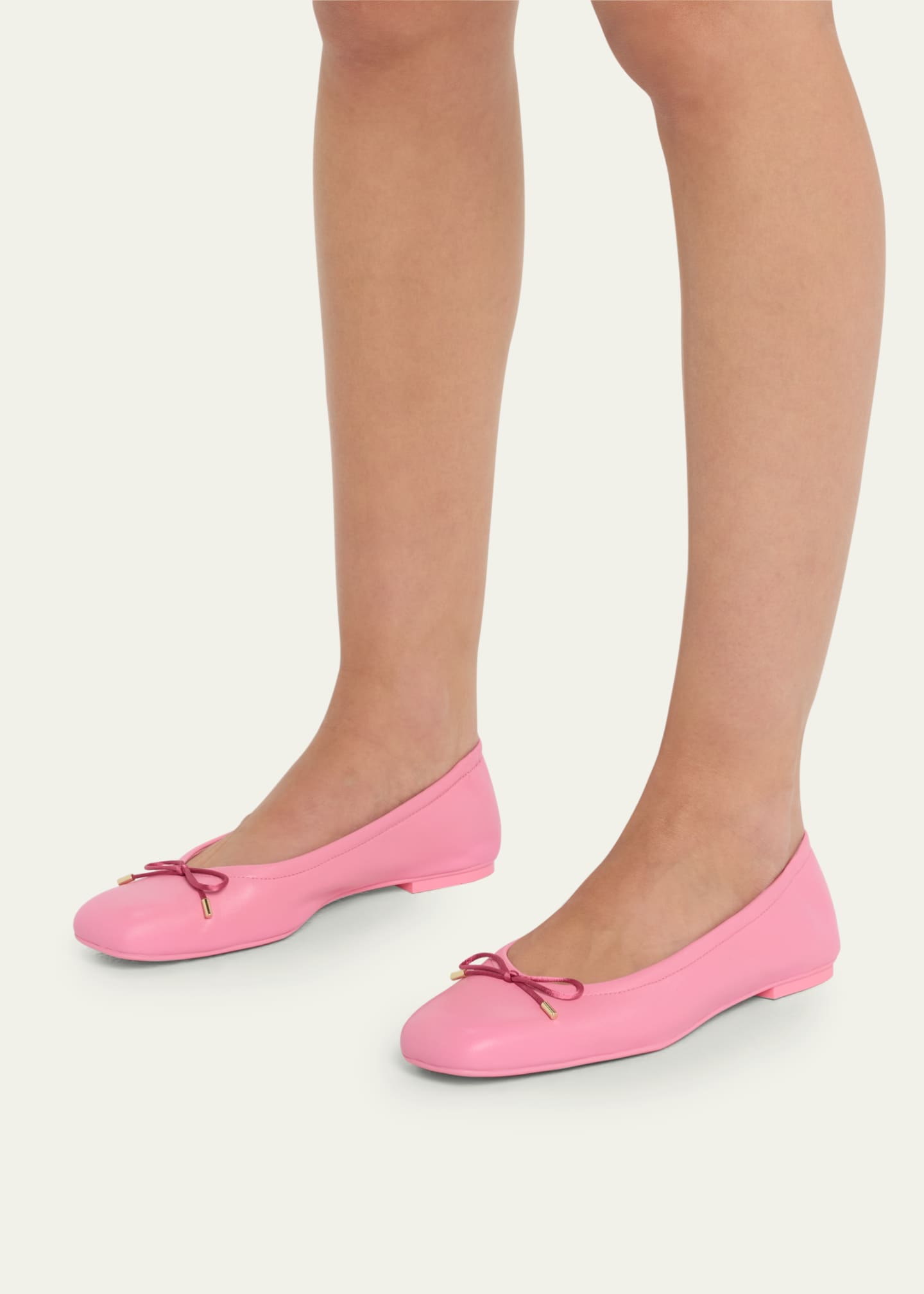 Stuart Weitzman Bardot Lambskin Bow Ballerina Flats Bergdorf Goodman