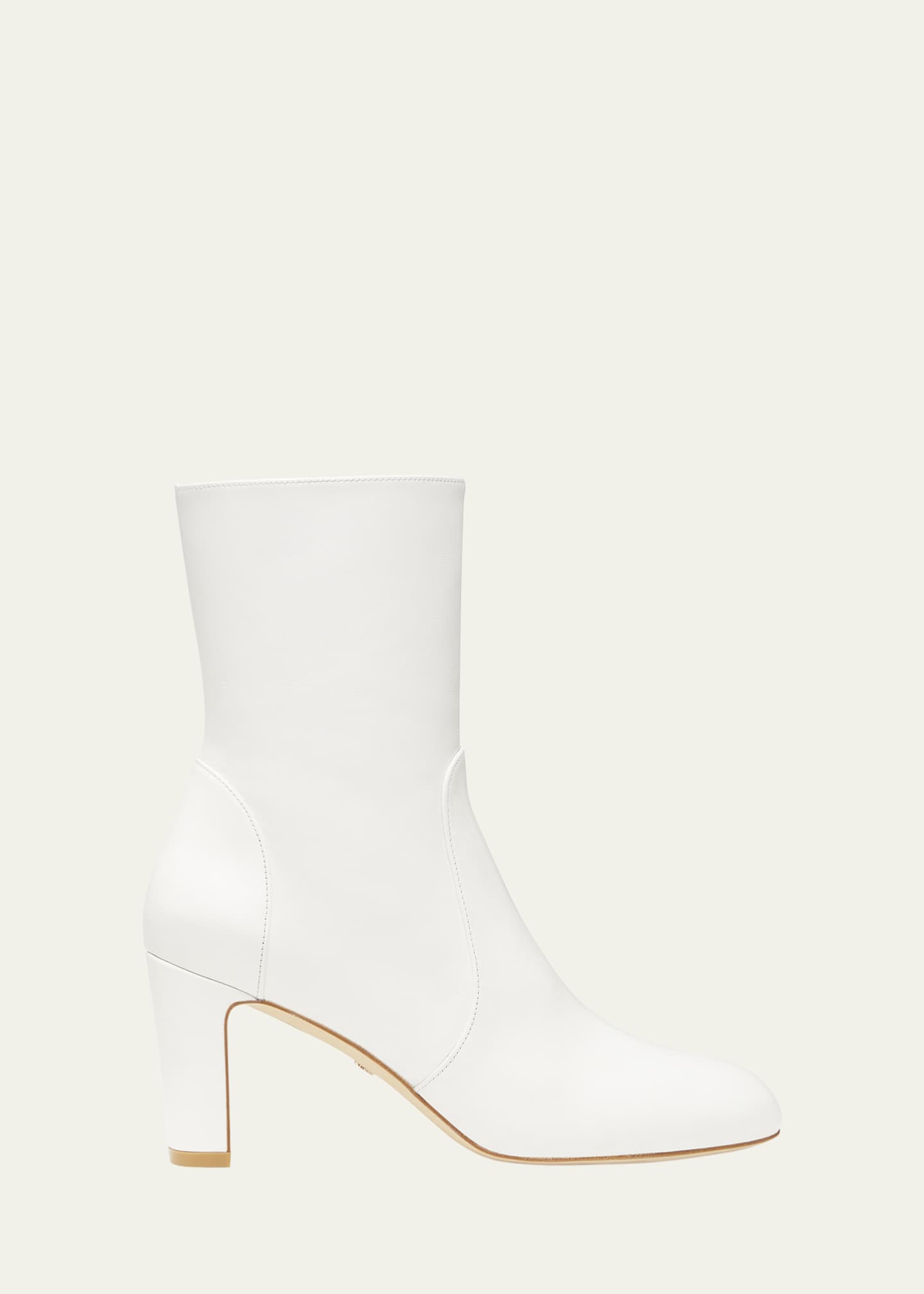 Stuart Weitzman Vida Leather Block Heel Booties Bergdorf Goodman