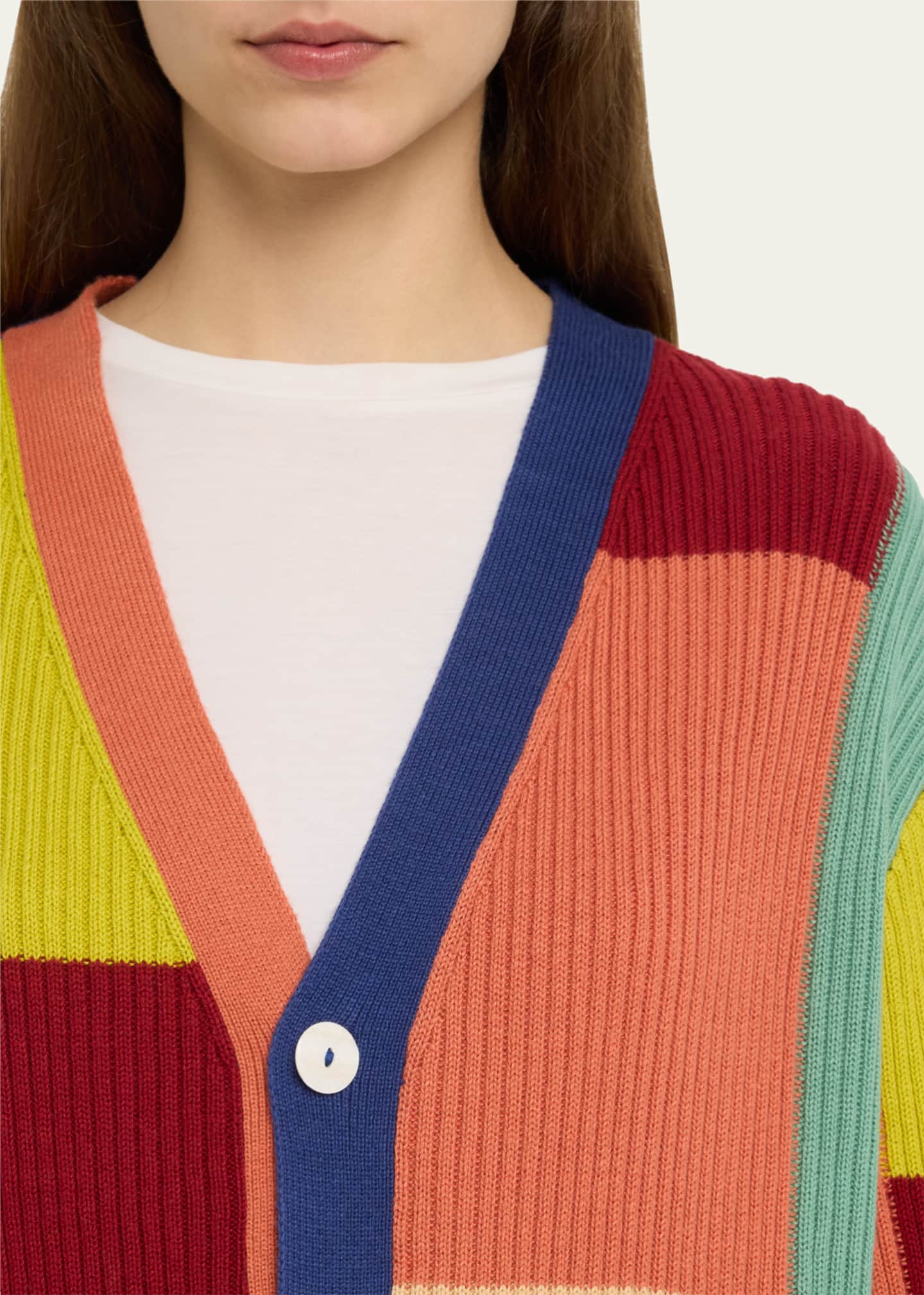 The Elder Statesman Batch Colorblock Cashmere Cardigan - Bergdorf