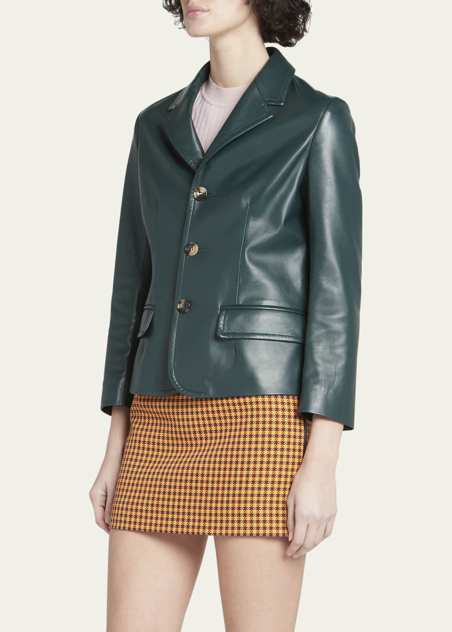 Marni Women's Leather Short Blazer Jacket