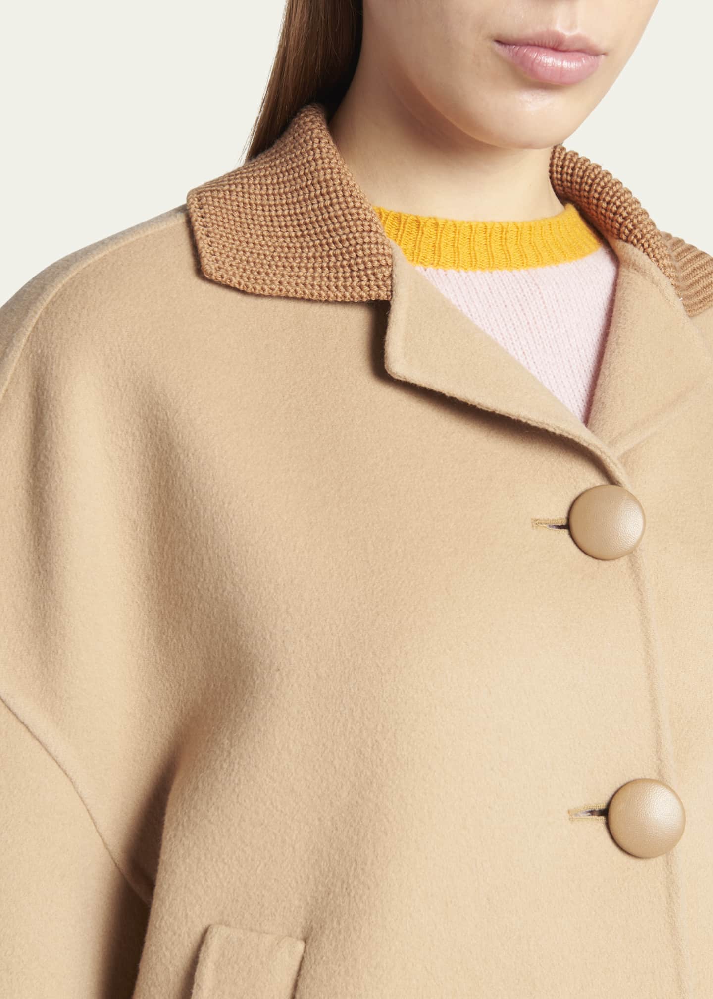 Marni WoolBlend Short Jacket with Cashmere Trim Bergdorf Goodman