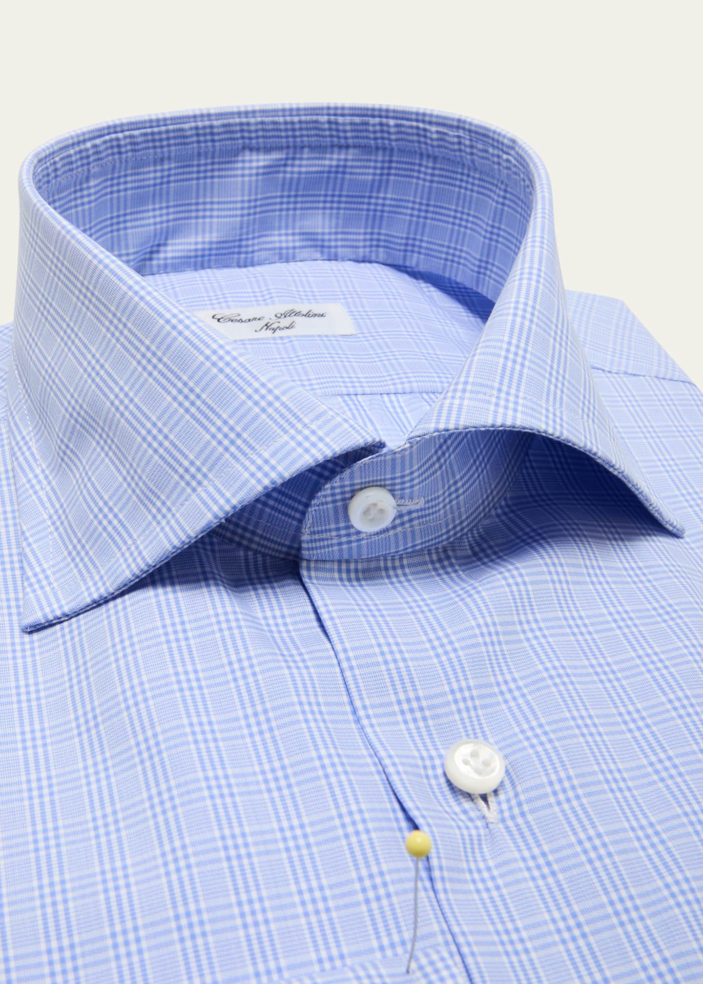 Cesare Attolini Men's Cotton Plaid Dress Shirt - Bergdorf Goodman