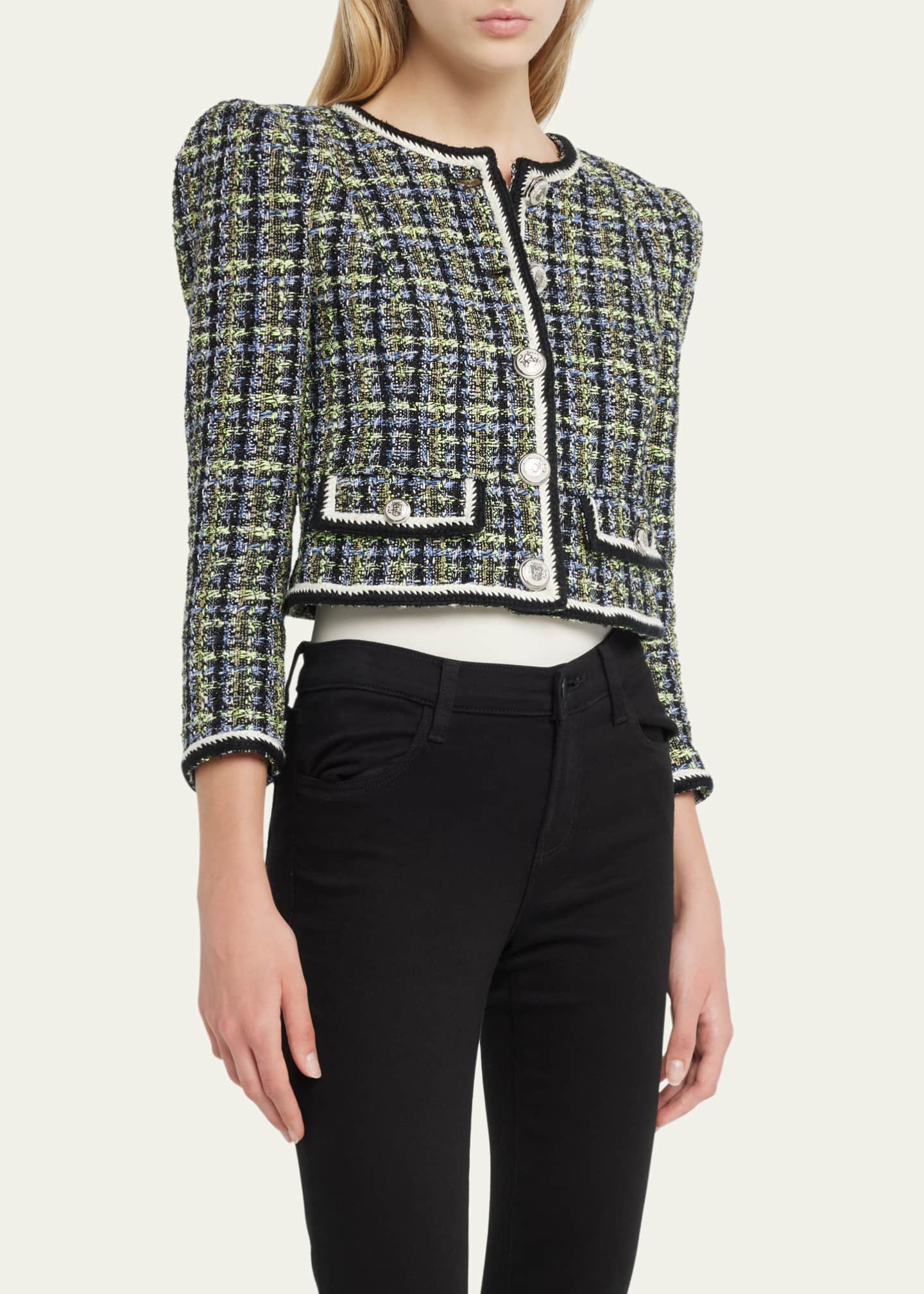 Veronica Beard Ceres Tweed Button Front Jacket Bergdorf Goodman