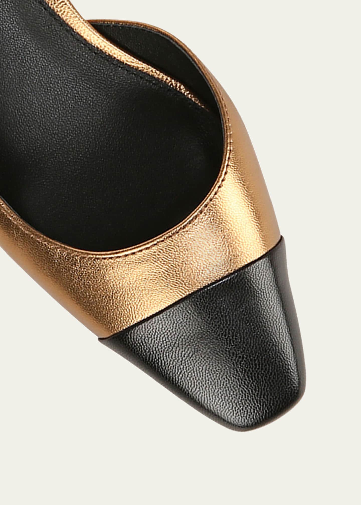 Veronica Beard Cecile Metallic Slingback Ballerina Flats Image 5 of 5