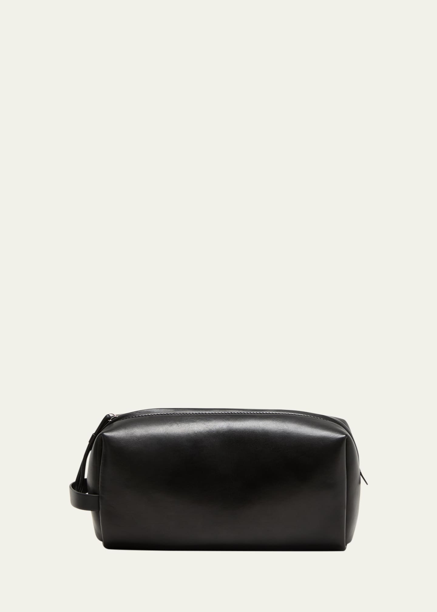 Mens black leather toiletry bag best sale
