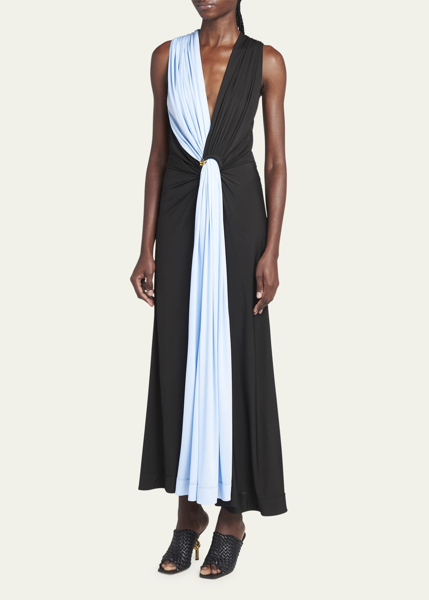 Draped jersey dress discount