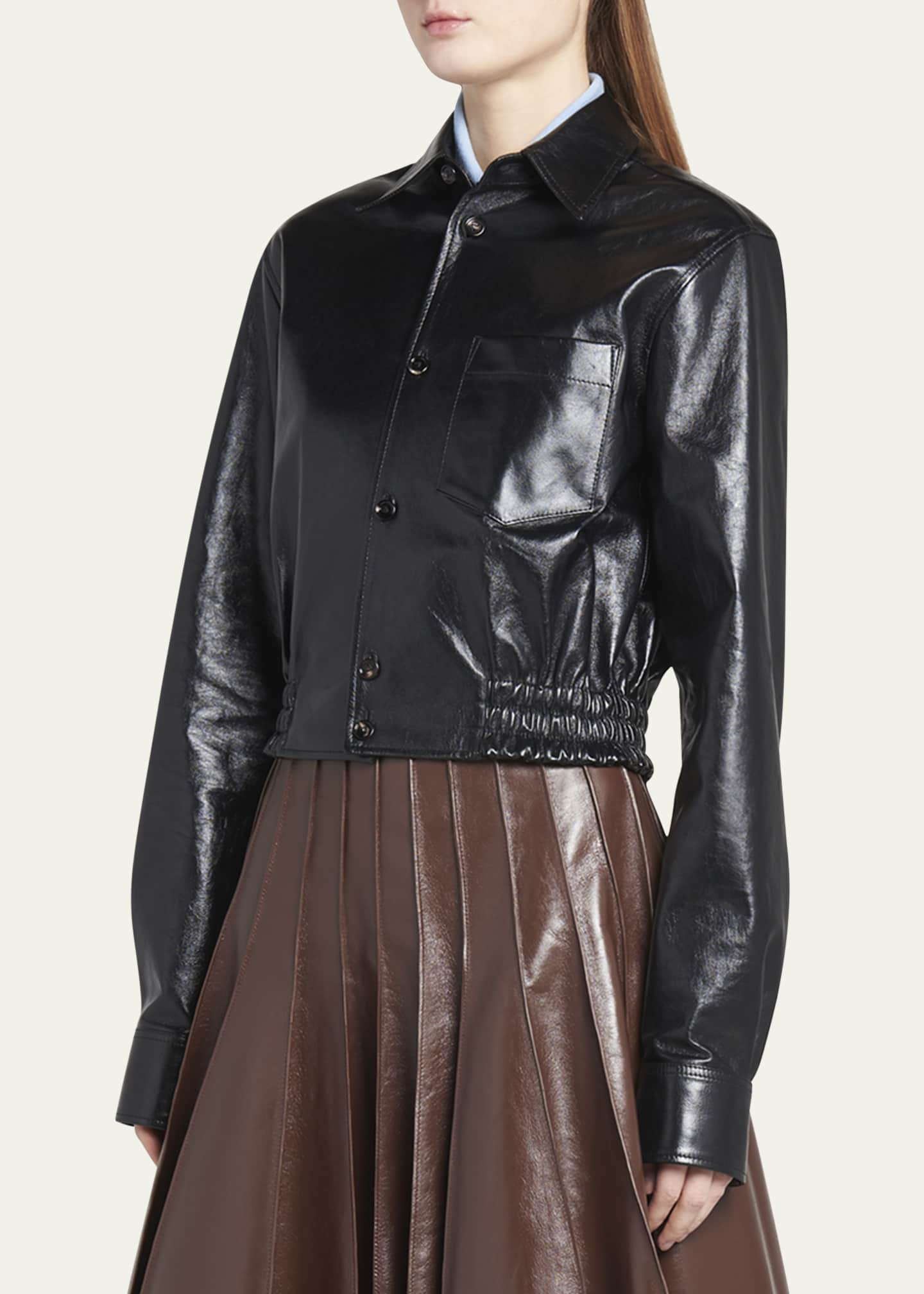 Bottega veneta best sale women's leather jacket