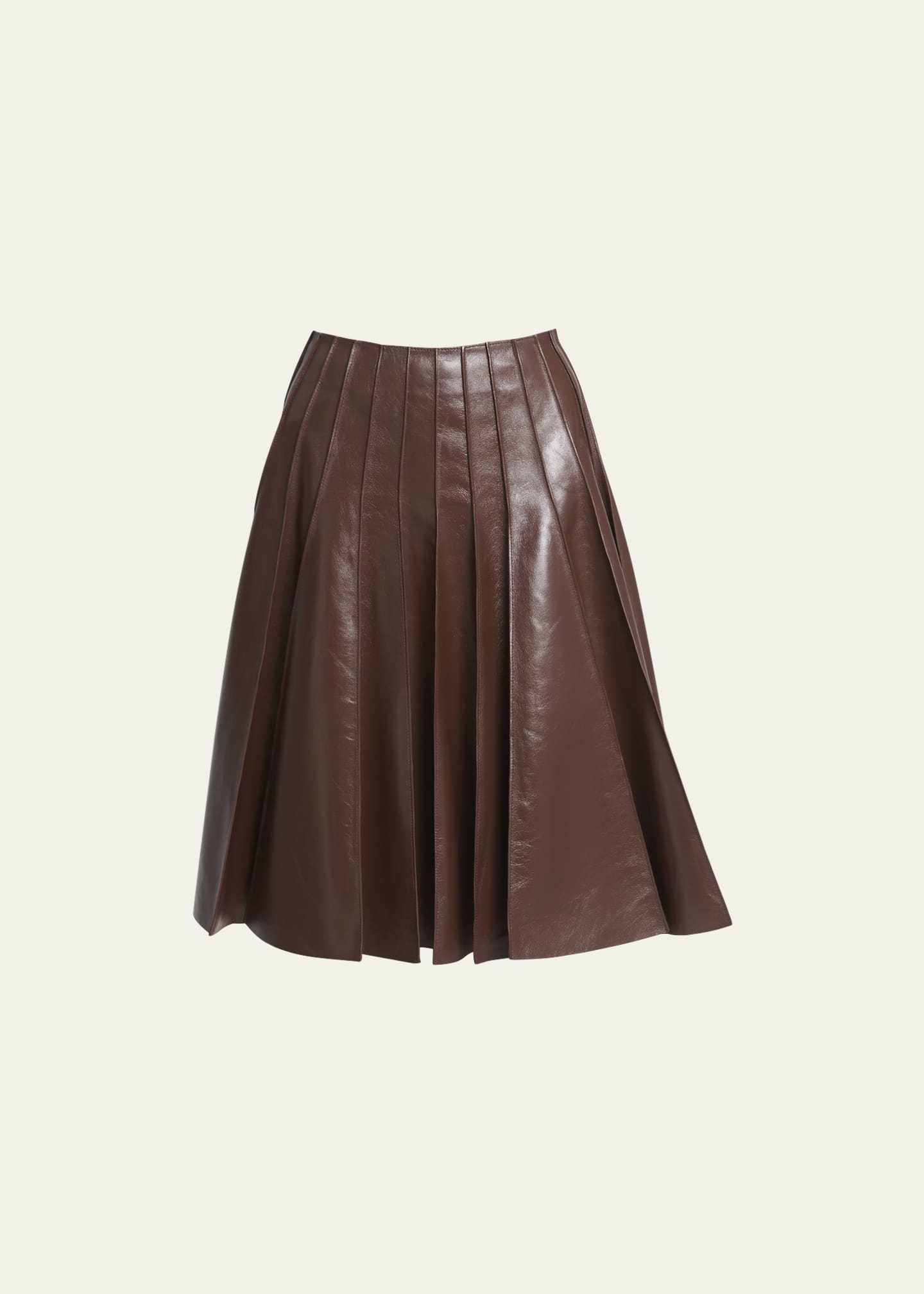 Bottega veneta pleated leather skirt cheap