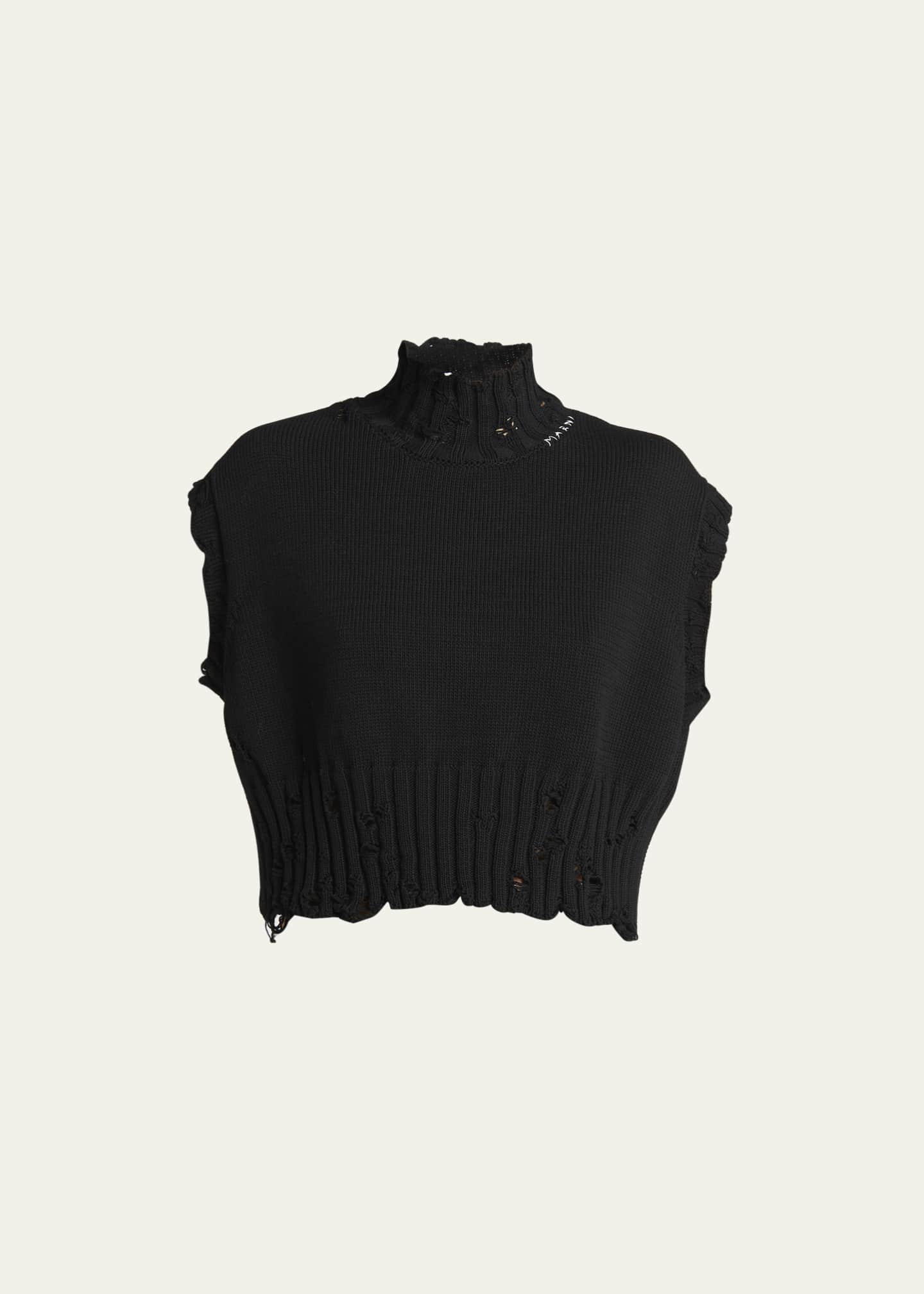 Marni Distressed Crop Vest Bergdorf Goodman