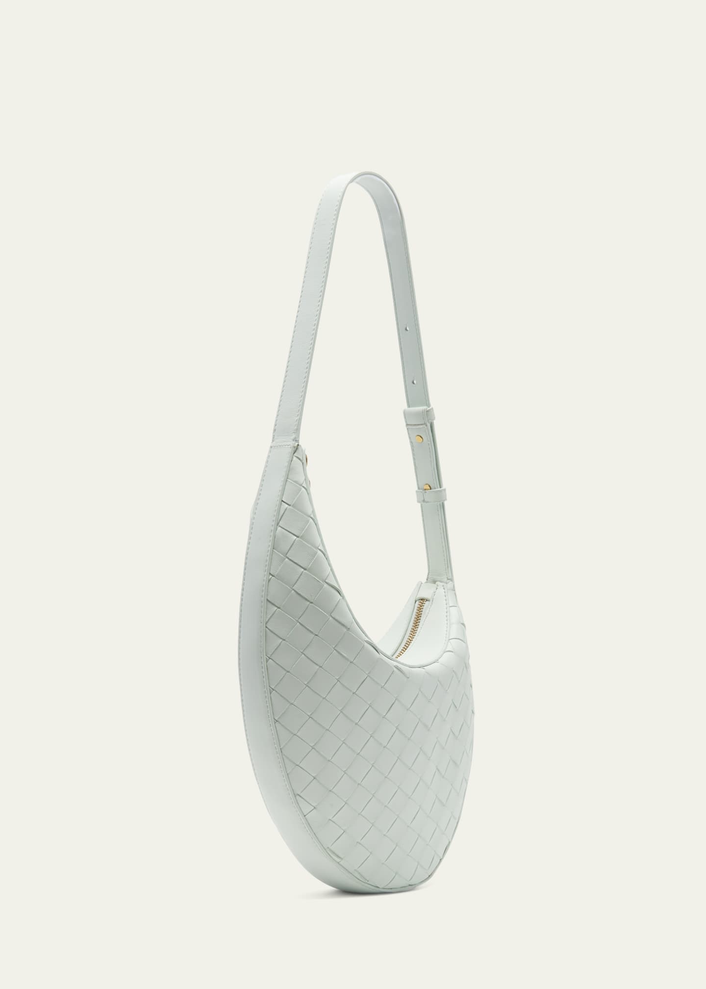 BOTTEGA VENETA 2900$ Small FLAP Bag - Bottega White Intrecciato Brushed  Leather