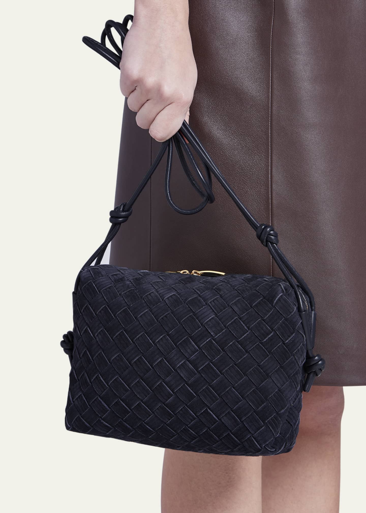 Loop small Intrecciato-leather cross-body bag, Bottega Veneta