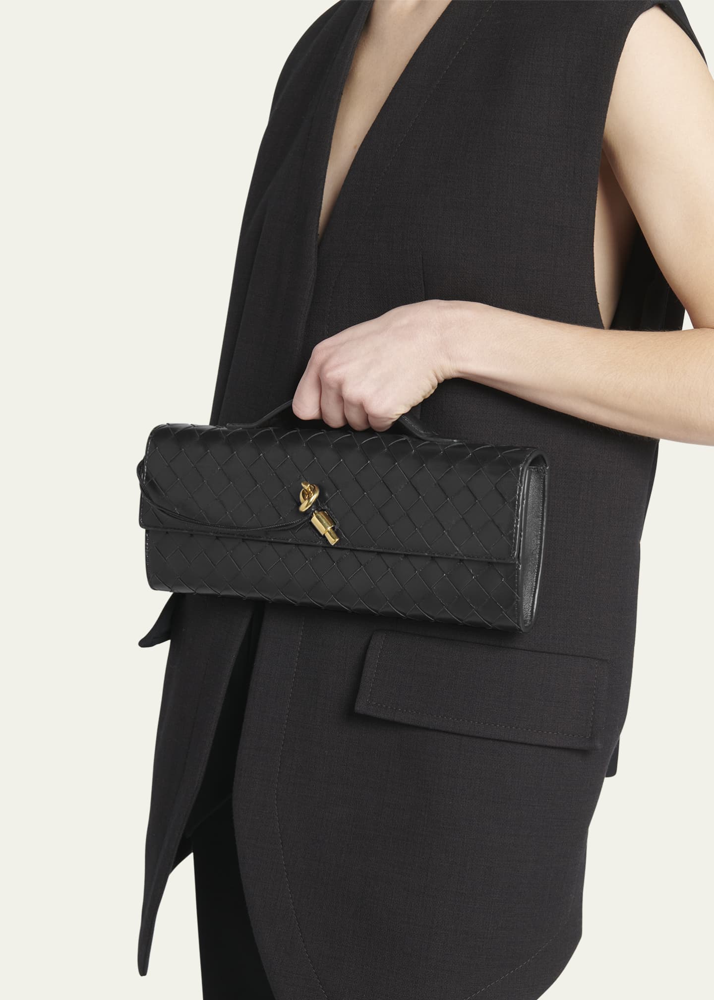 Bottega Veneta Long Andiamo Clutch Bag with Handle Image 2 of 6
