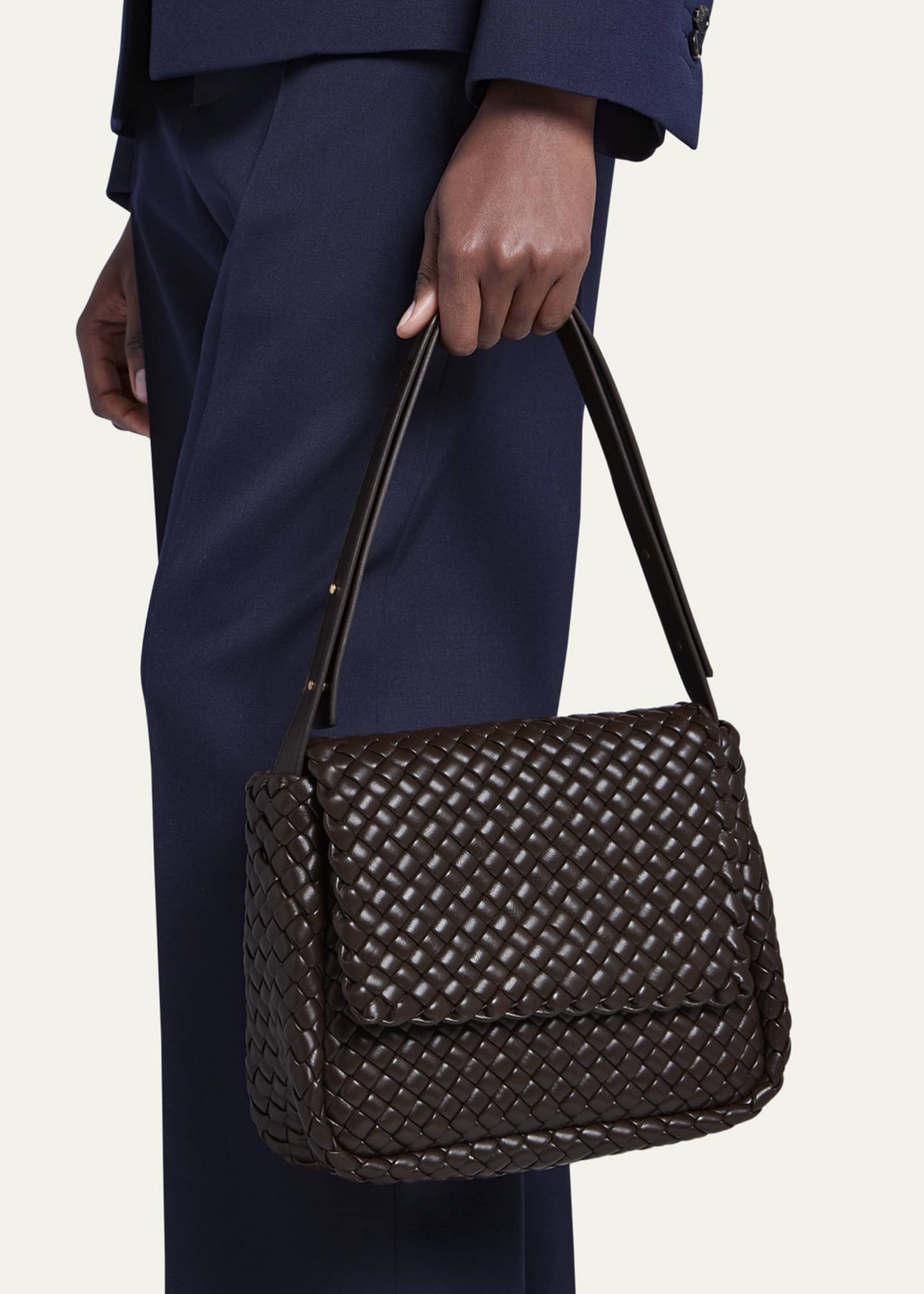 Bottega Veneta Cobble Intrecciato Leather Shoulder Bag