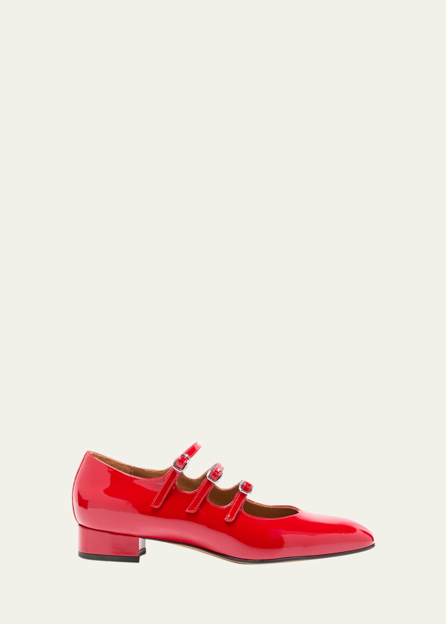 CAREL Ariana Patent Buckle-Trio Ballerina Pumps Image 1 of 5