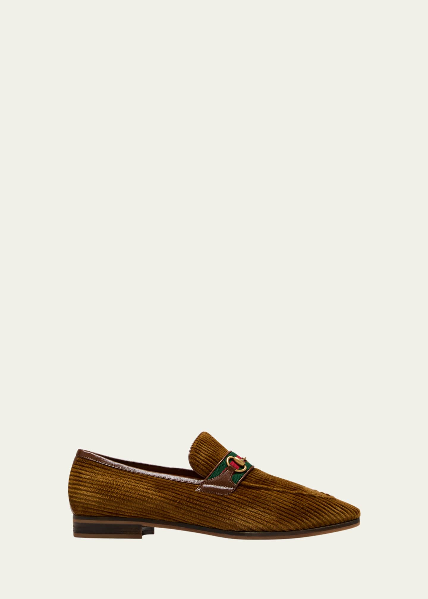 Gucci Men's Paride Corduroy Web Bit Loafers - Bergdorf Goodman