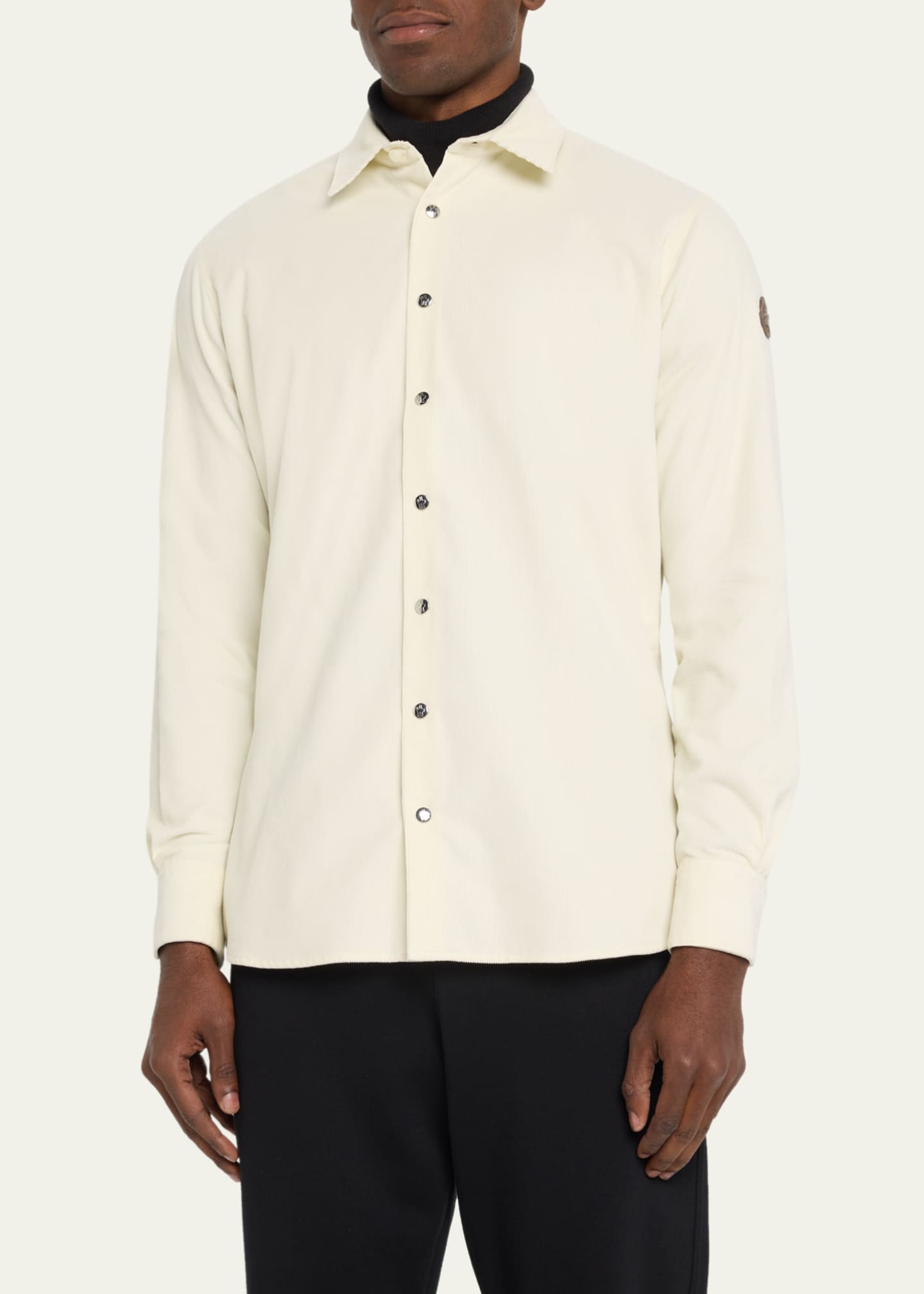 Moncler Men's Corduroy Snap-Front Shirt Image 4 of 5