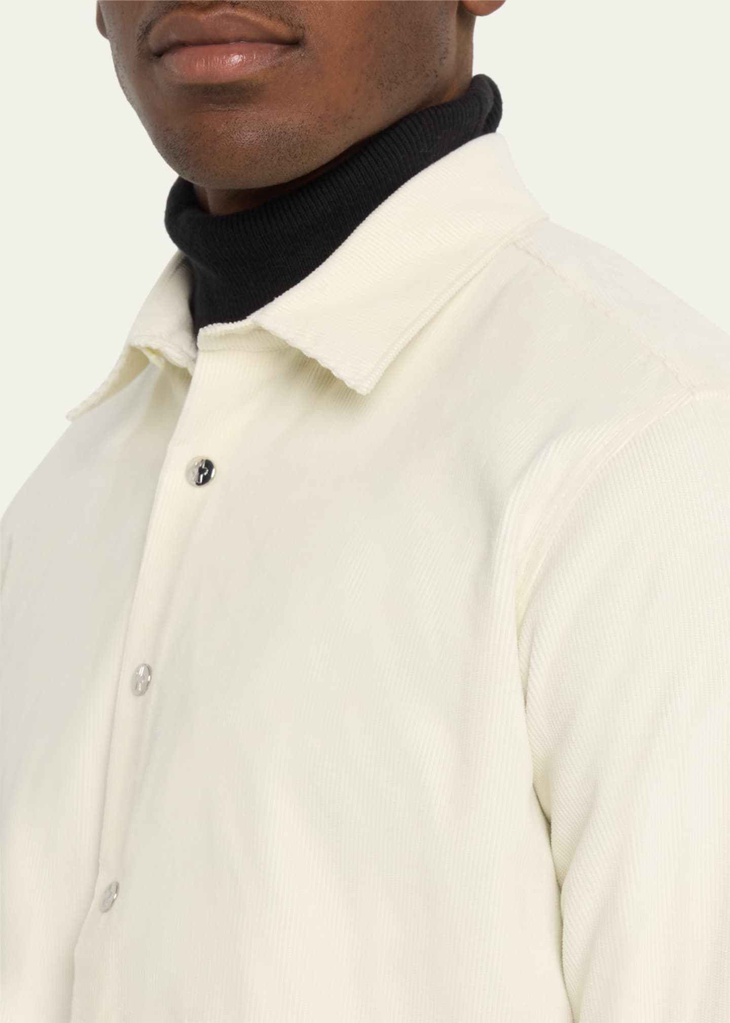 Moncler Men's Corduroy Snap-Front Shirt Image 5 of 5