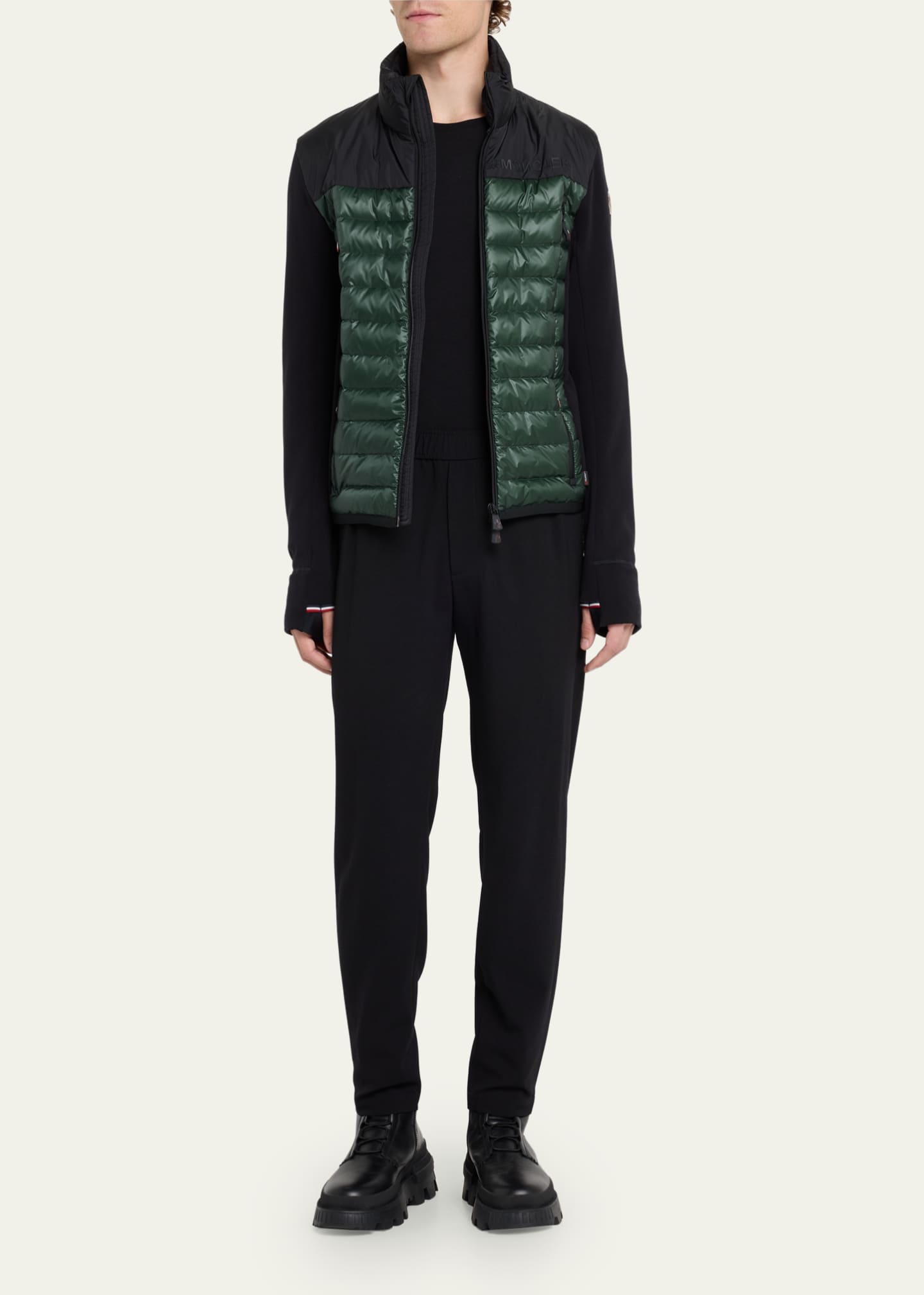 Moncler long down knit combo jacket cheap