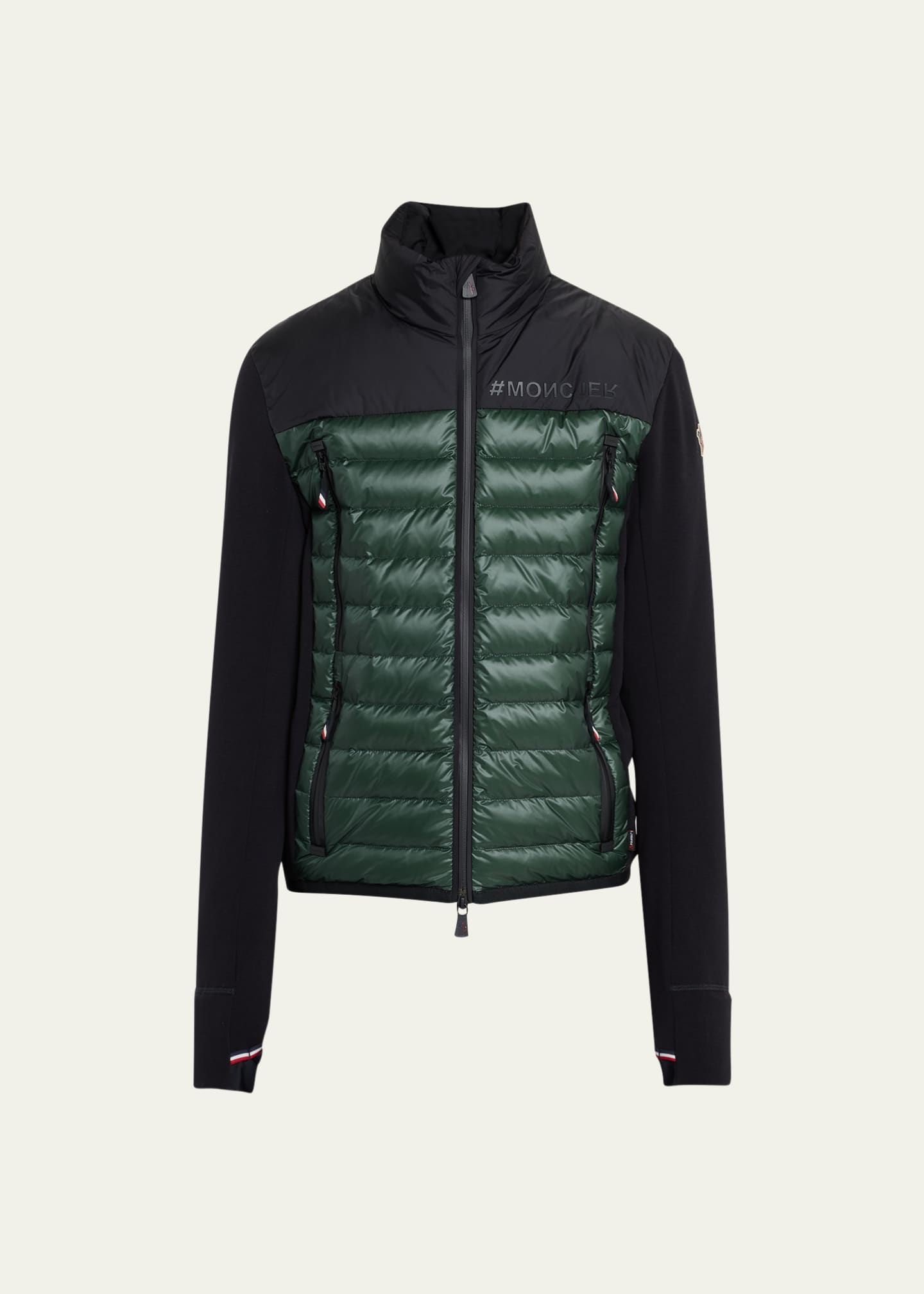 Moncler wool knit & puffer combo jacket store