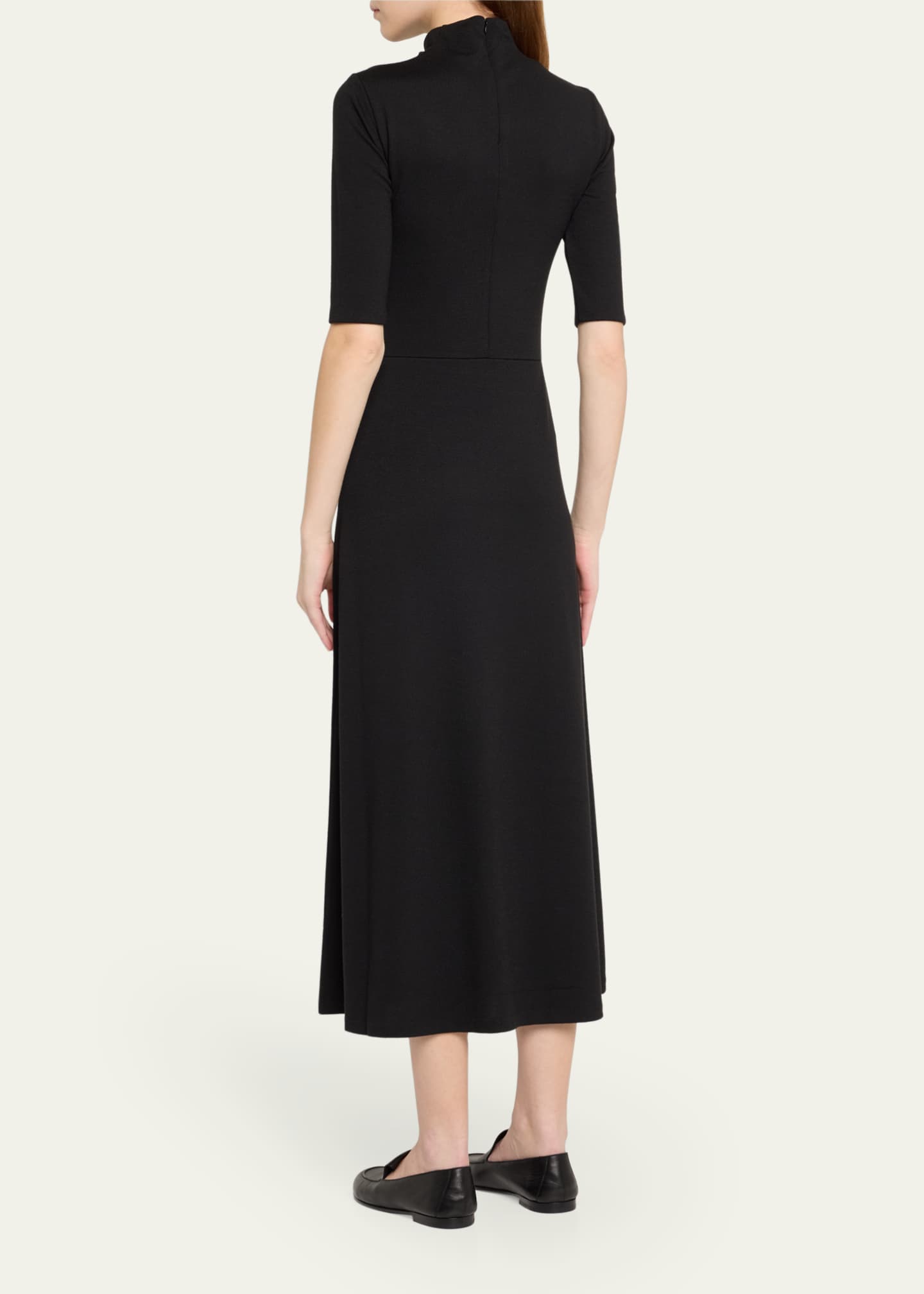 Vince Elbow-Sleeve Turtleneck Midi Dress Image 3 of 5
