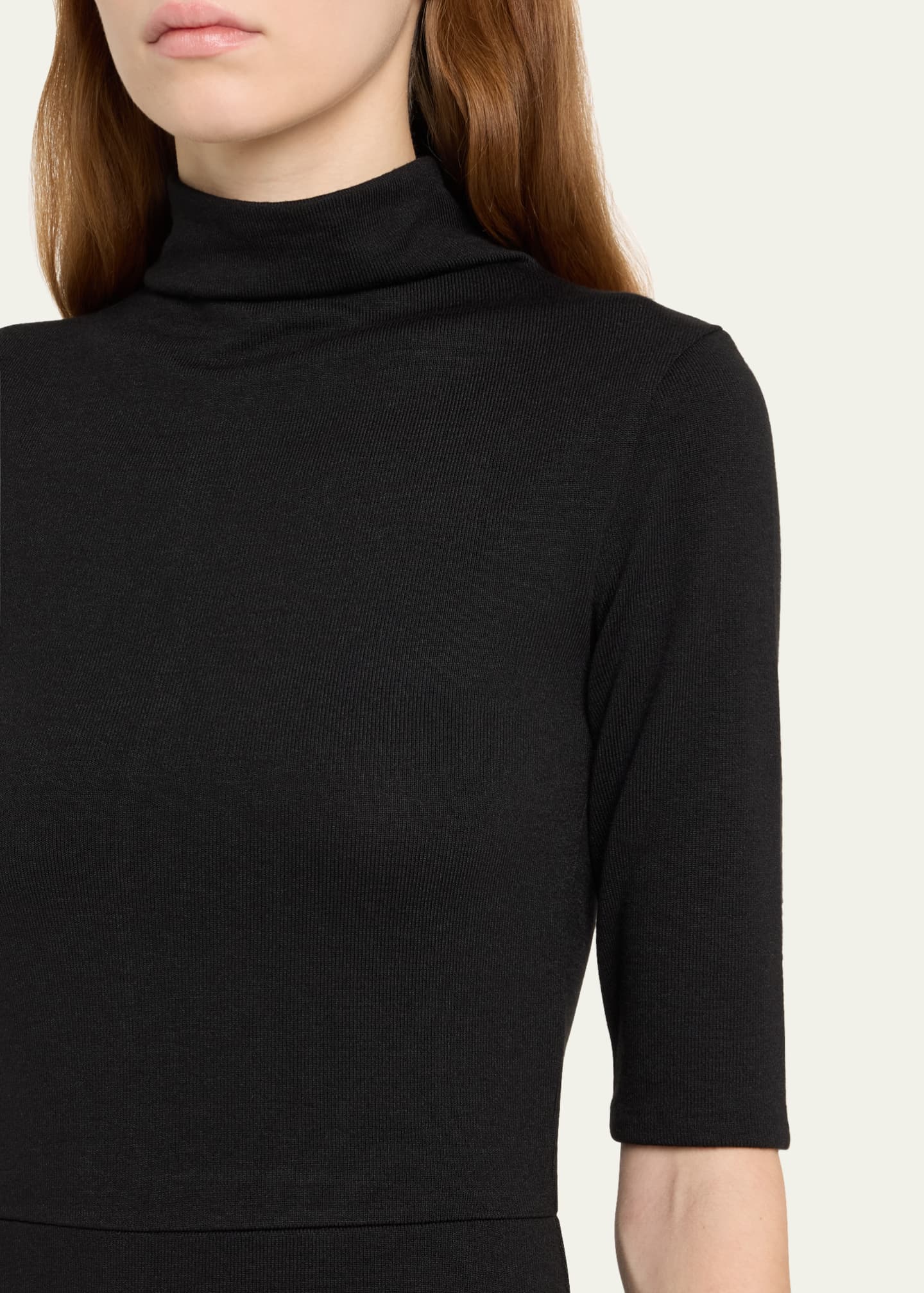 Vince Elbow-Sleeve Turtleneck Midi Dress Image 5 of 5