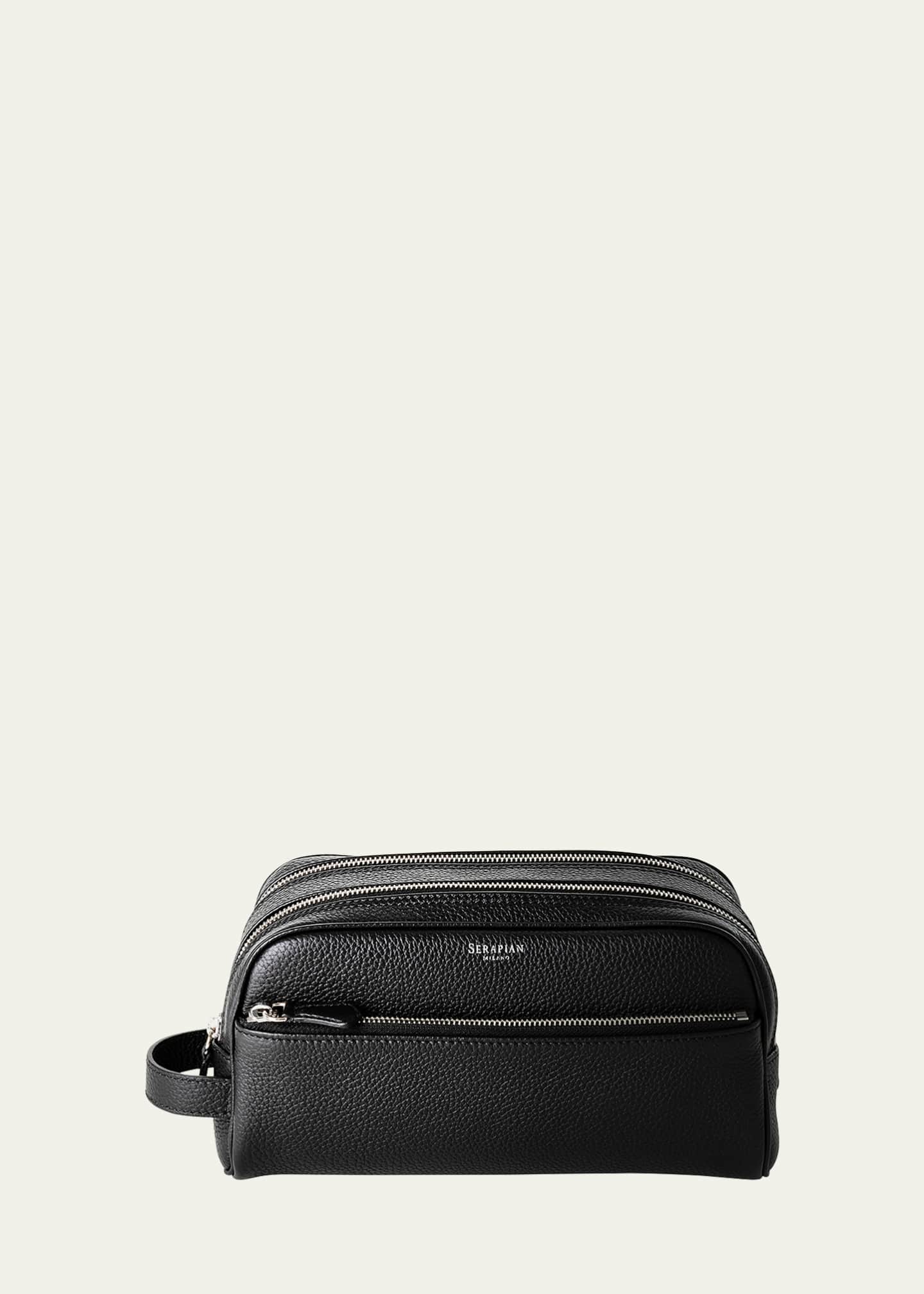 Serapian Men's Cachemire Leather Double-Zip Toiletry Case