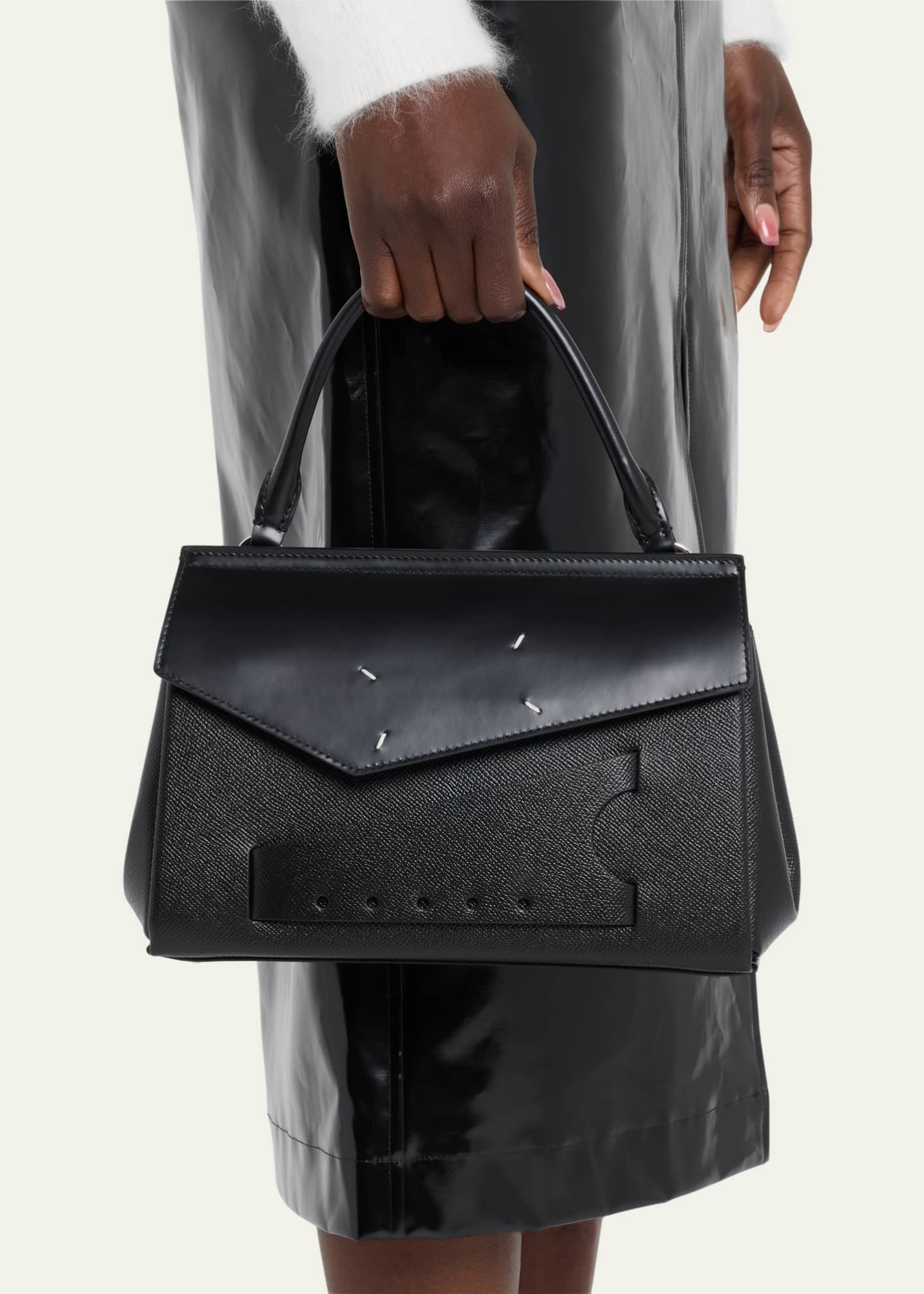 Maison Margiela Snatched Small Leather Clutch Bag