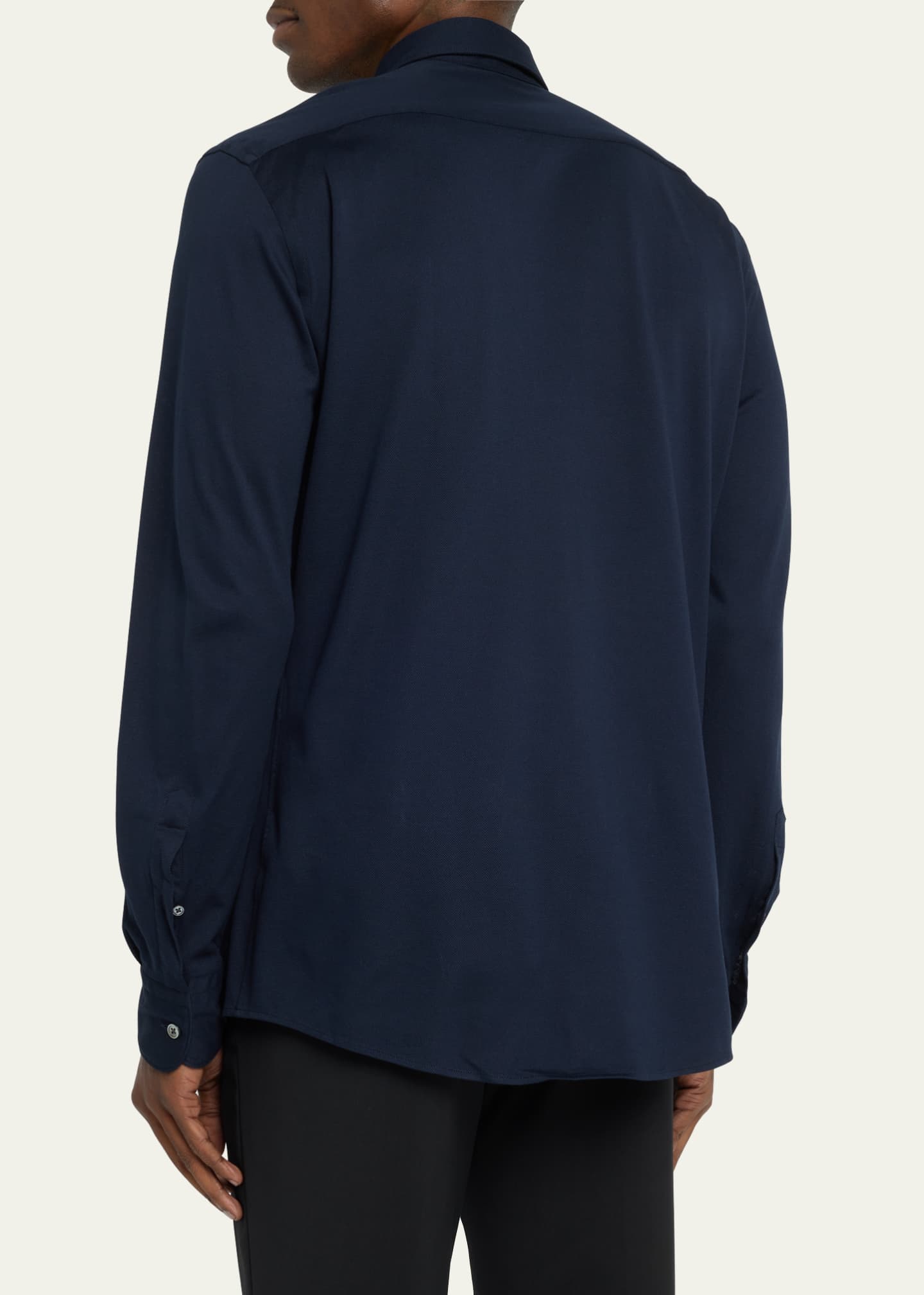 ZEGNA Men's Cotton Pique Sport Shirt Image 4 of 5